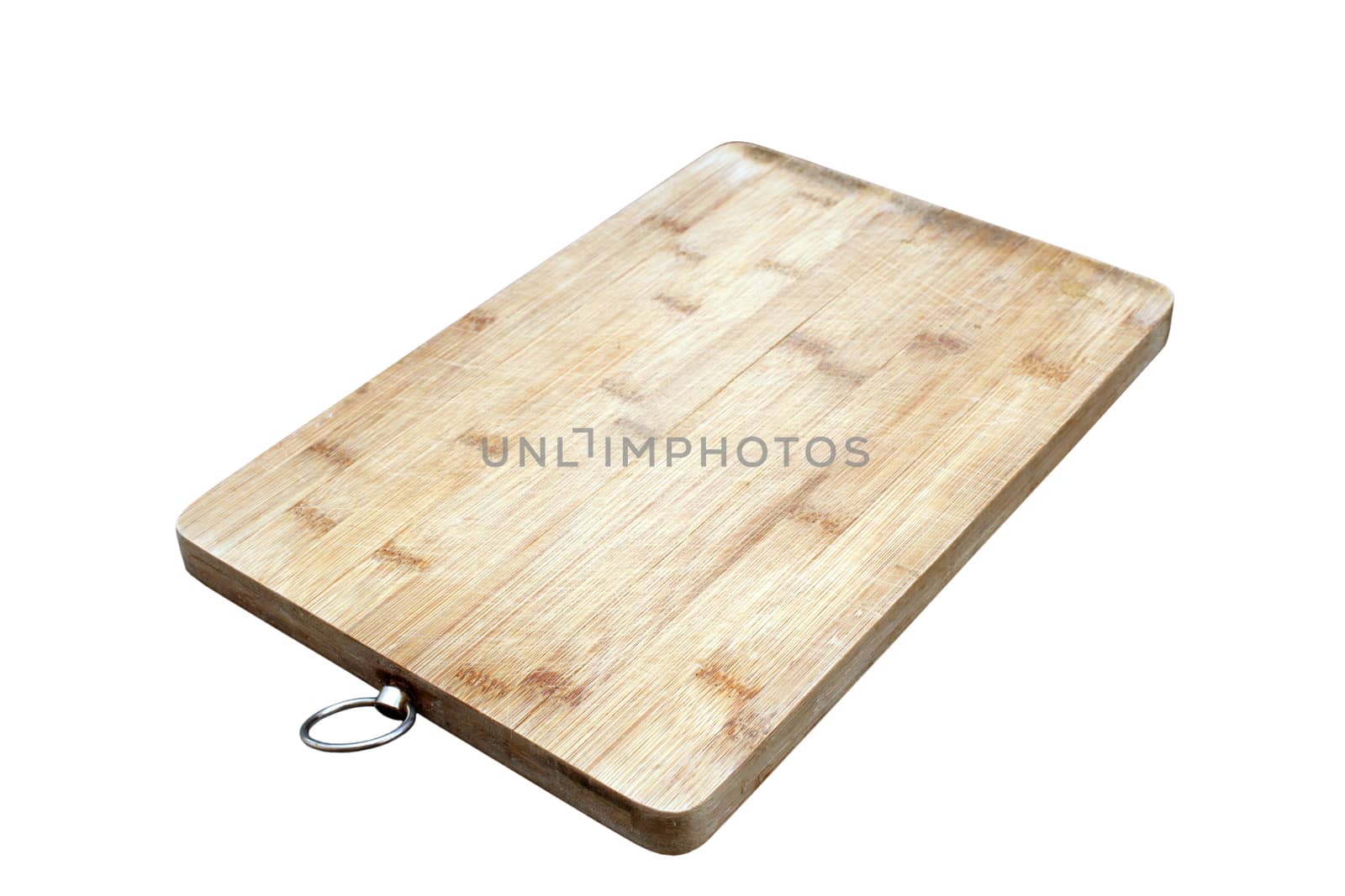 isolated bamboo cutting board by taviphoto