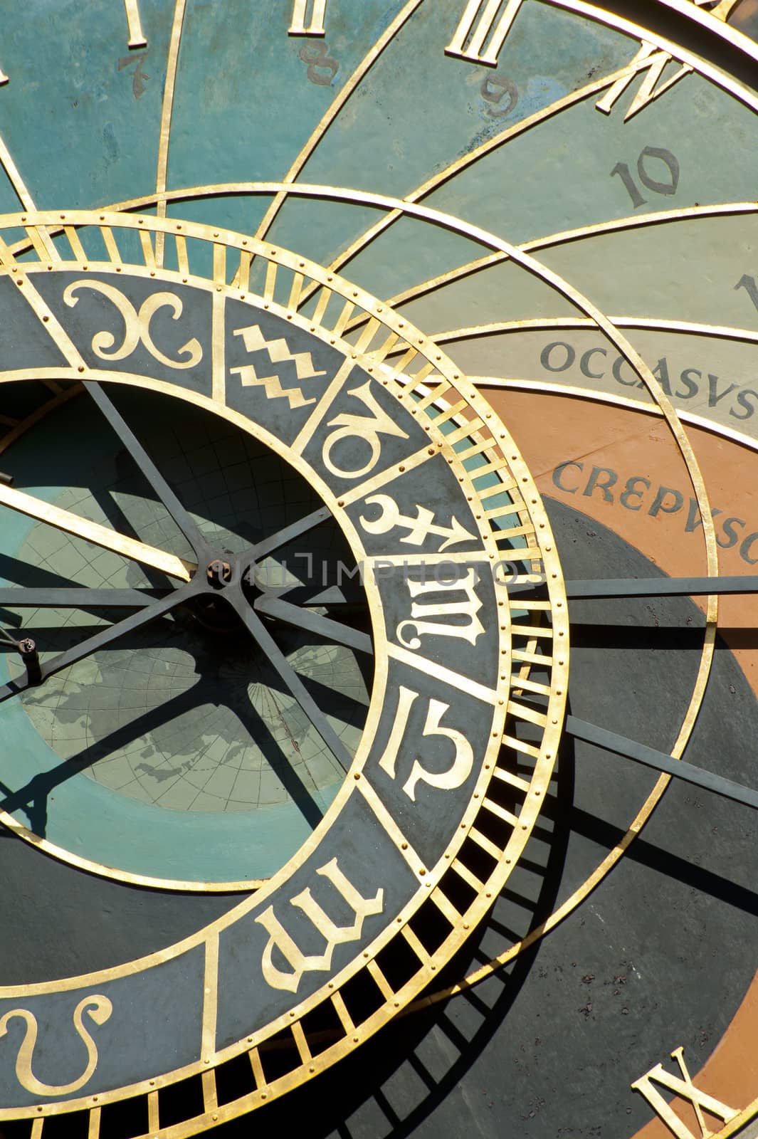 Detail of astronomical clock in Prague, Czech republic