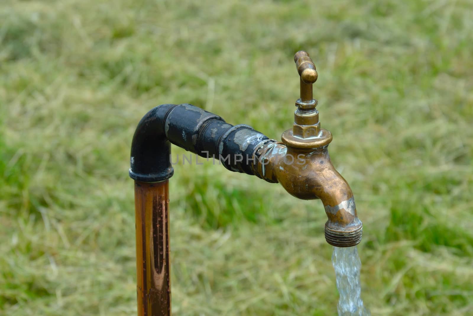 Antique brass water tap
