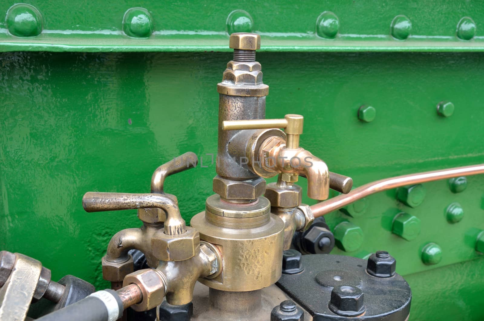Brass tap detail on steam engine