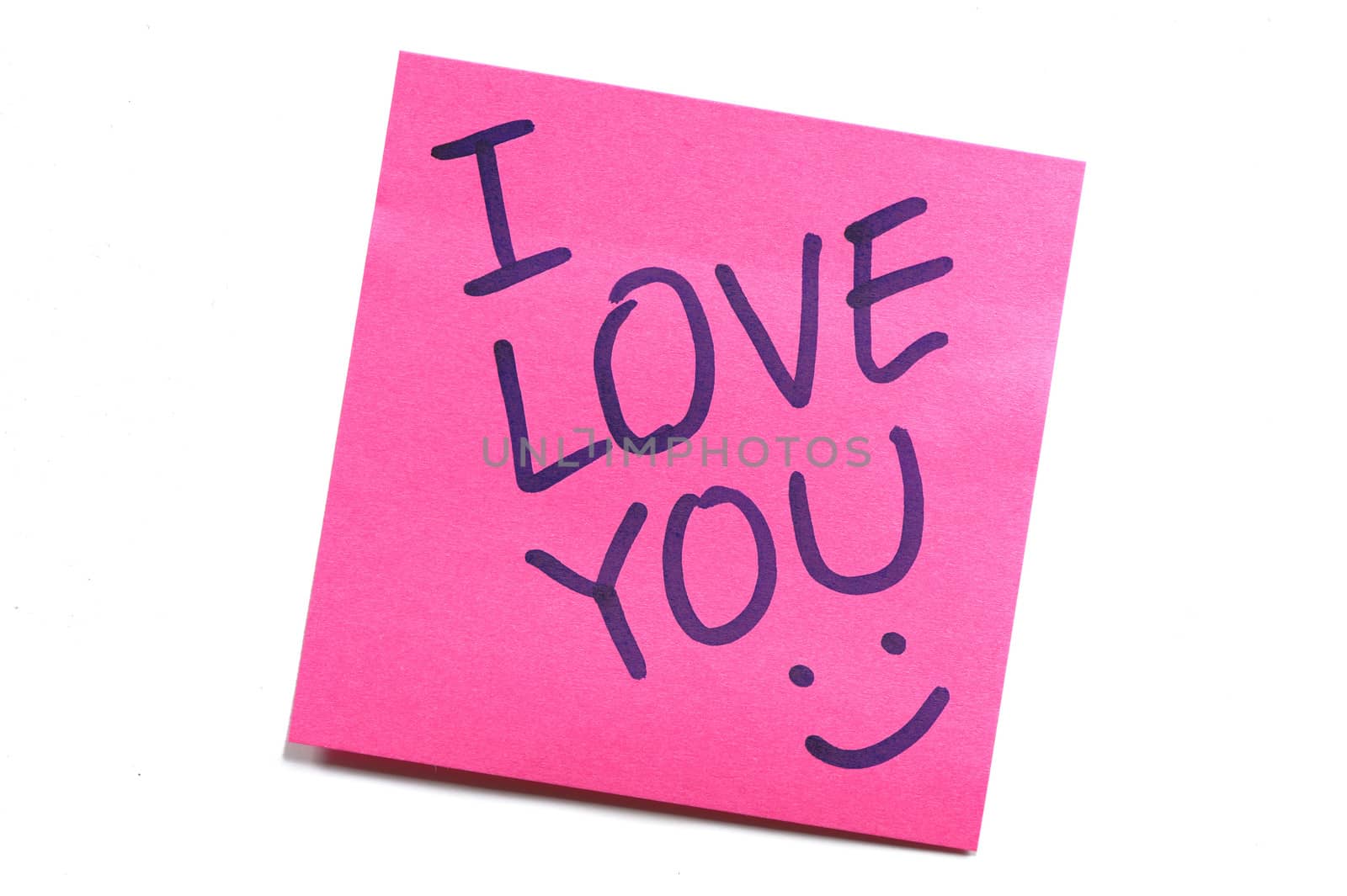 Sticky note with text "I love you " by letoakin