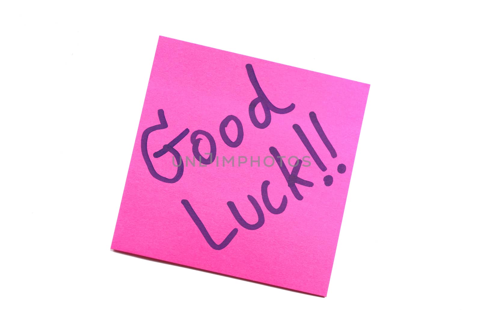 Sticky note with text "Good Luck" by letoakin