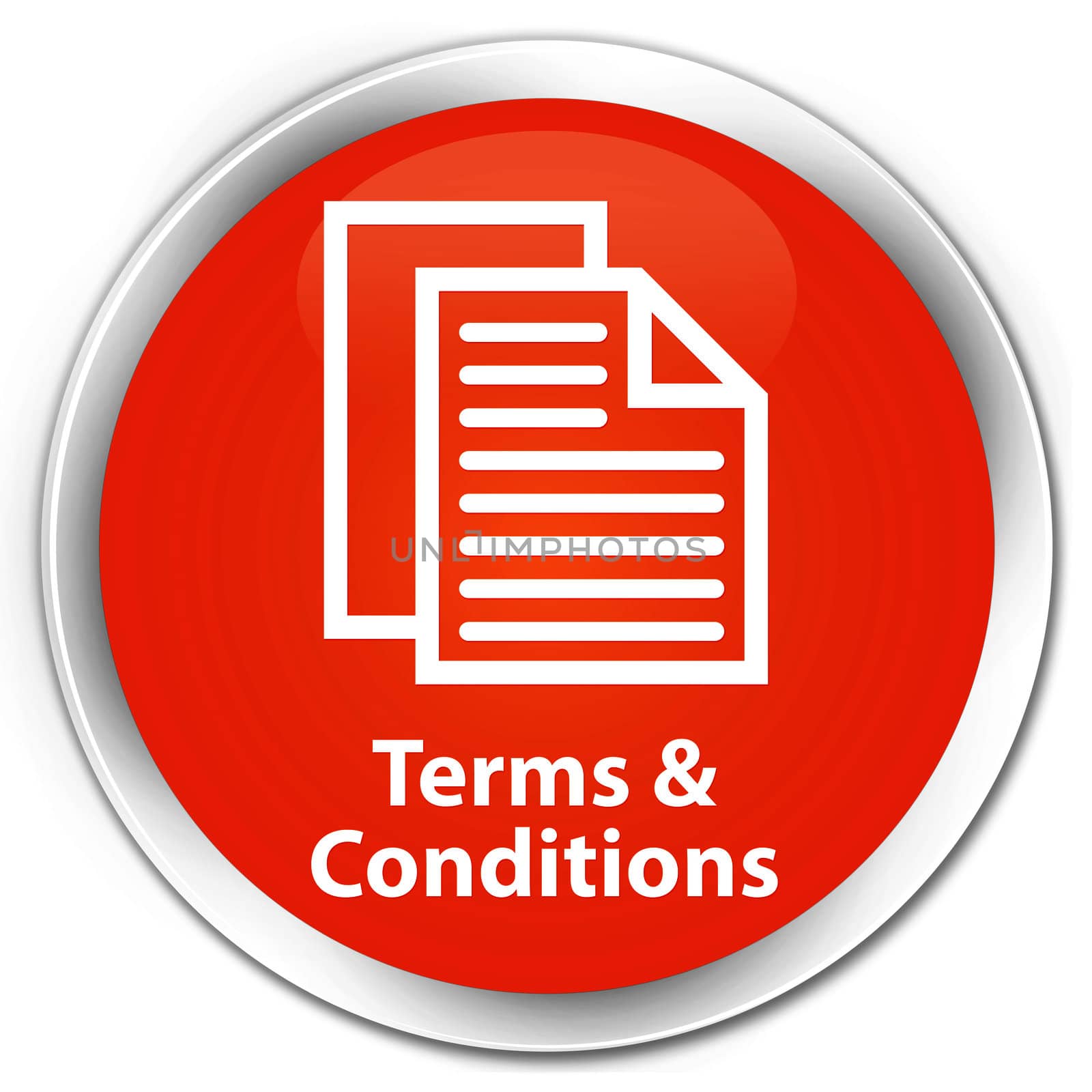 Terms & Conditions glossy orange round button