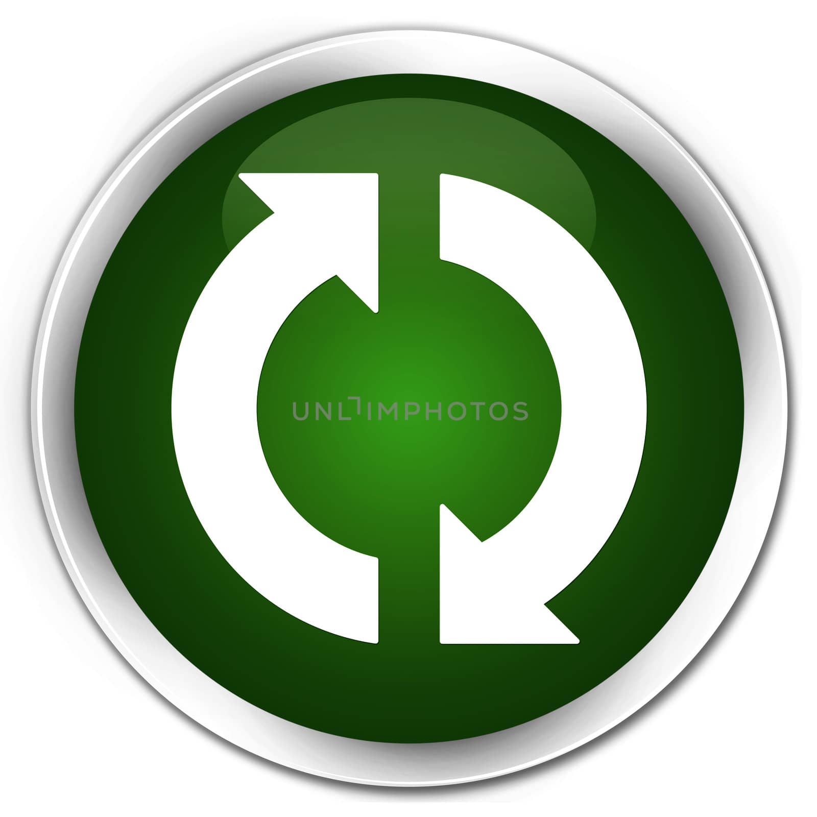 Update icon glossy green round button