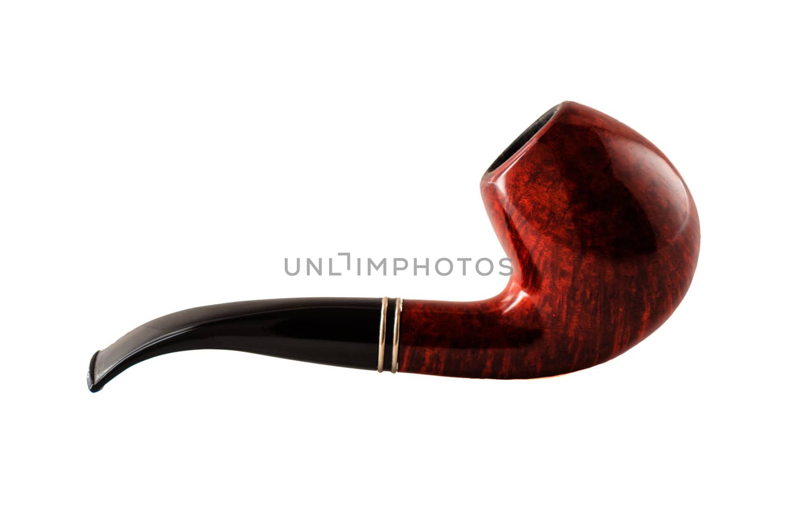 Retro tobacco pipe on a white background by dedron