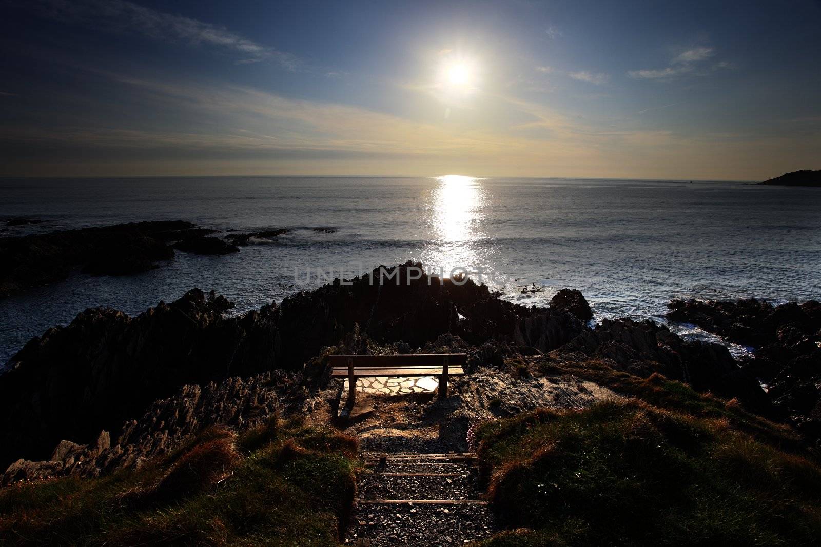 Sunset Woolacombe Beach in North Devon South West England United kingdom