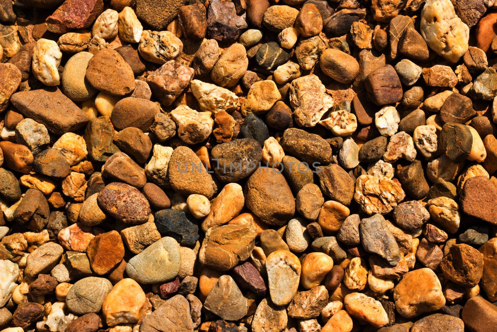 Various color pebble stones texture and background