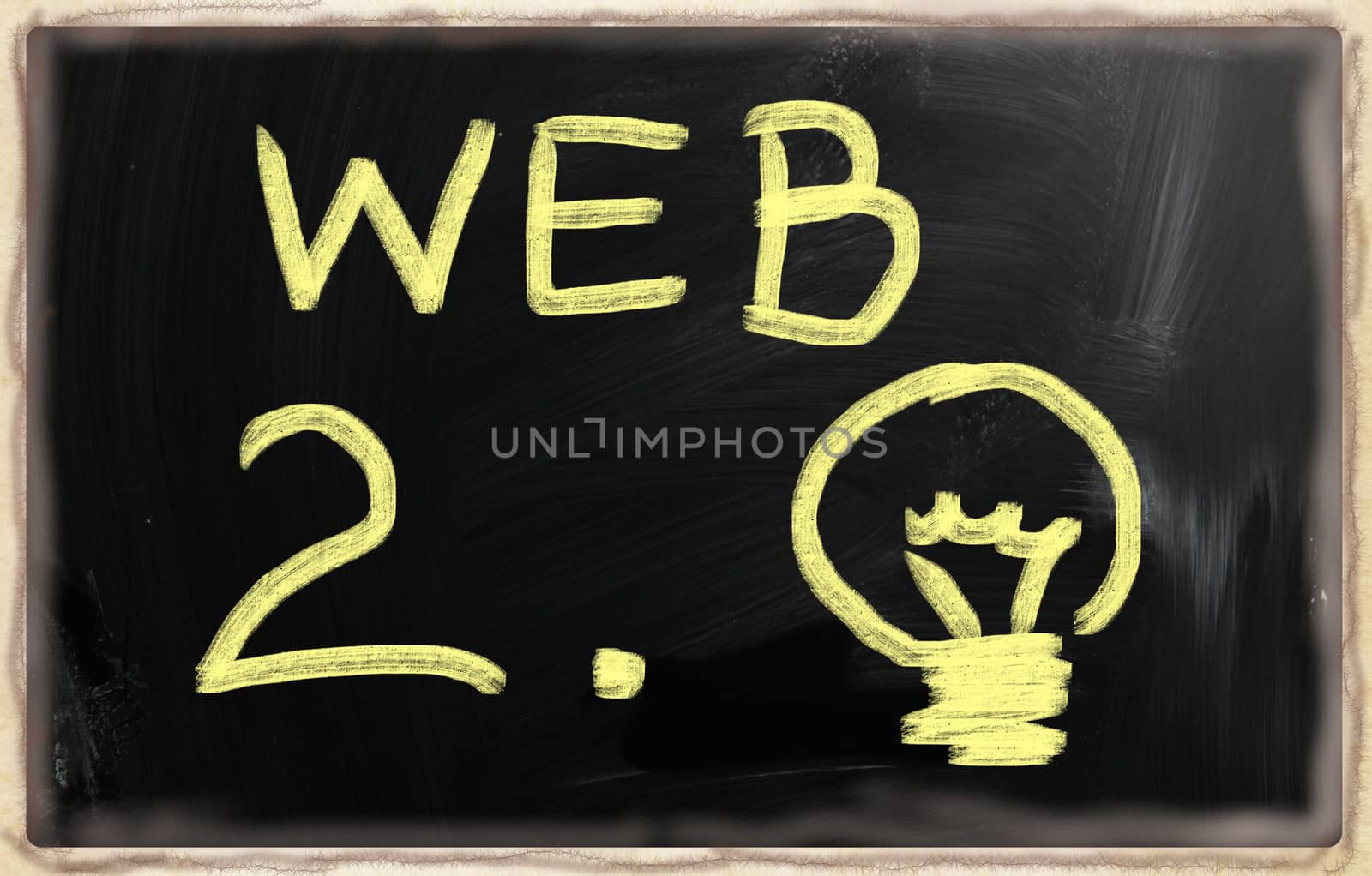 social media concept - text on a blackboard.