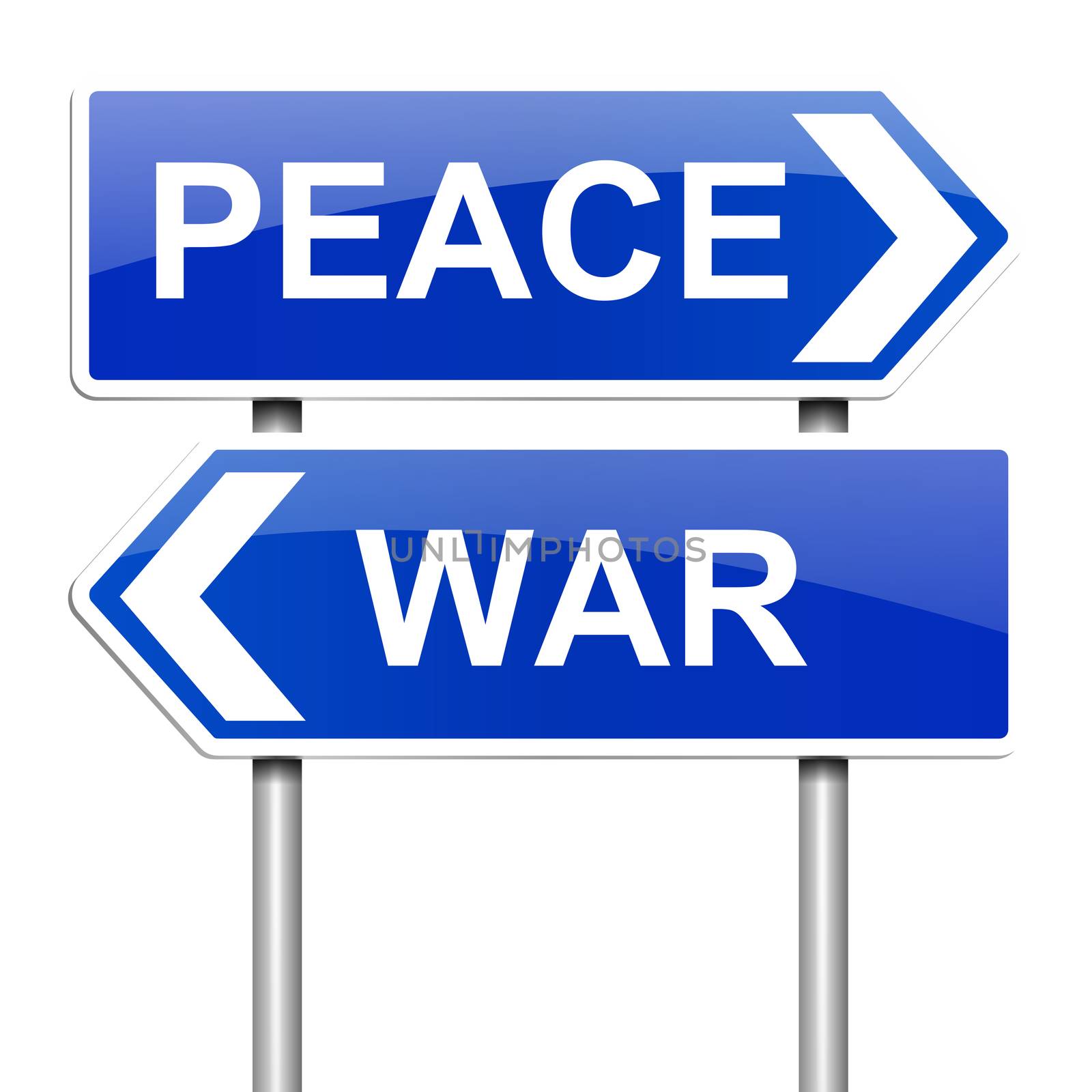 Illustration depicting a sign with a war or peace concept.