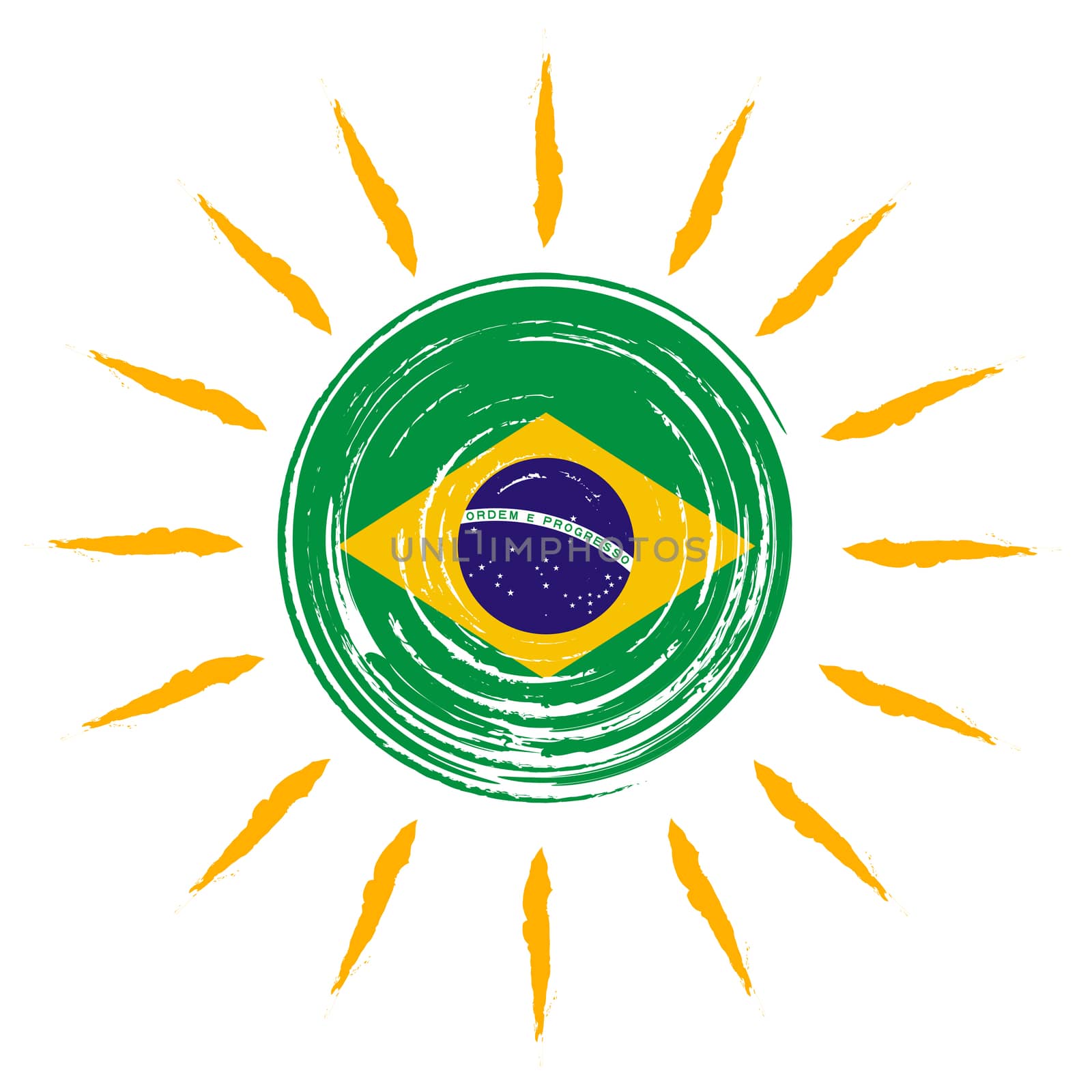 Brazilian flag in sun by marinini