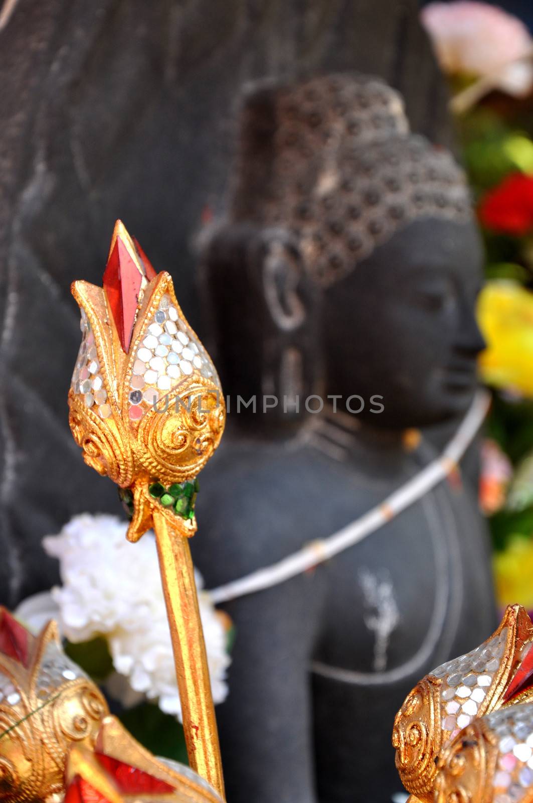 Artificial lotus and Statue of Buddha by MaZiKab