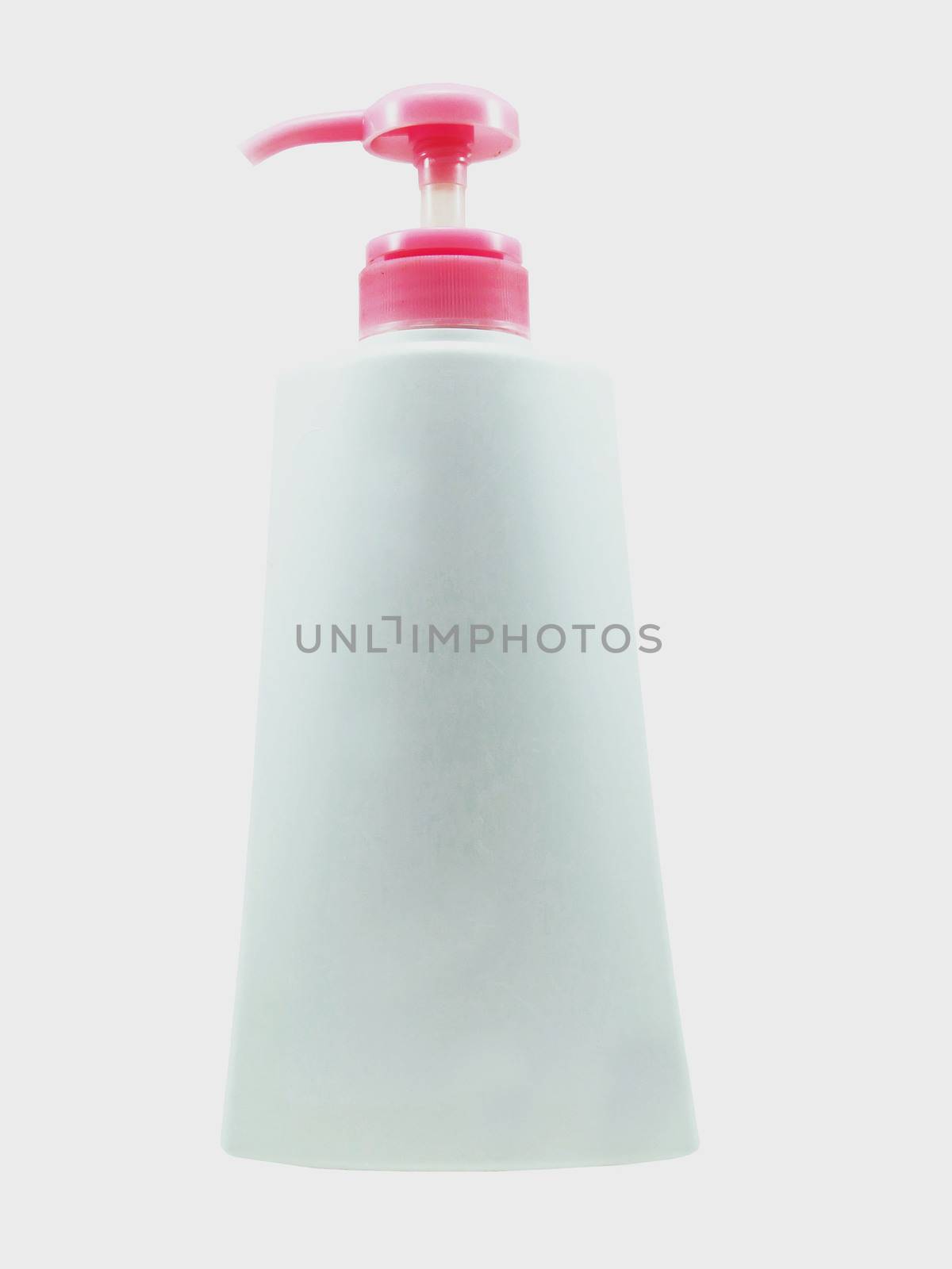 Plastic Clean White Bottle With pink Dispenser Pump by sutipp11