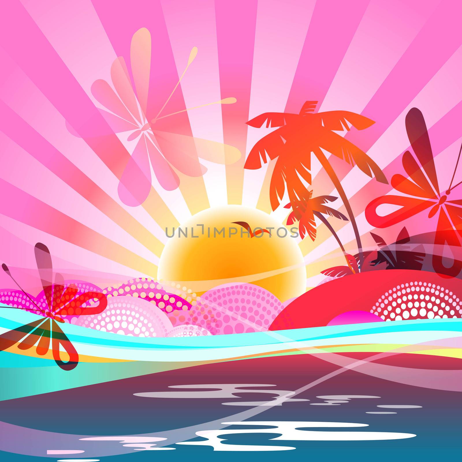 Summer background by marinini