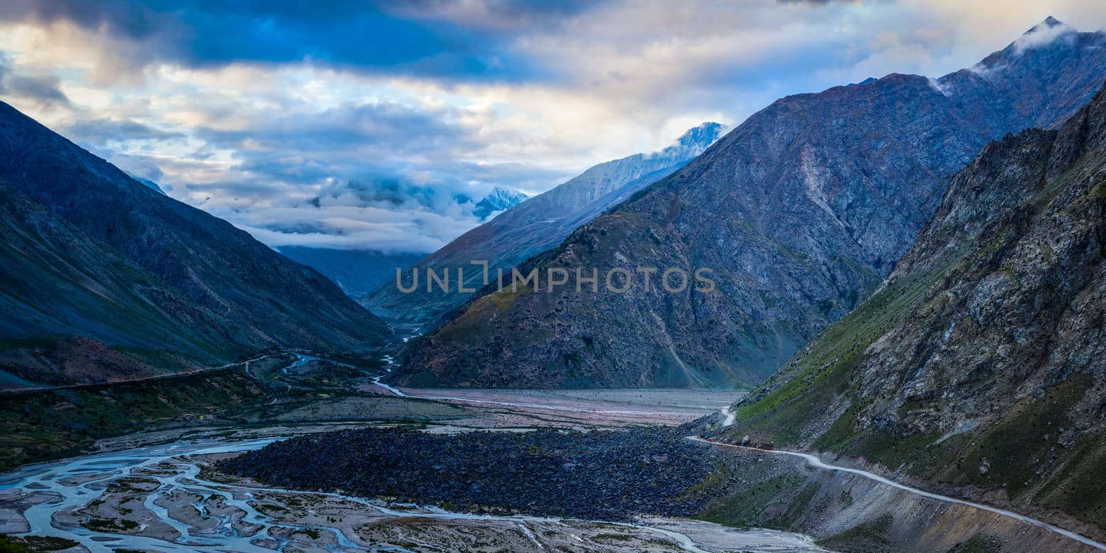 Manali-Leh road in Lahaul valley. Himachal Pradesh, India