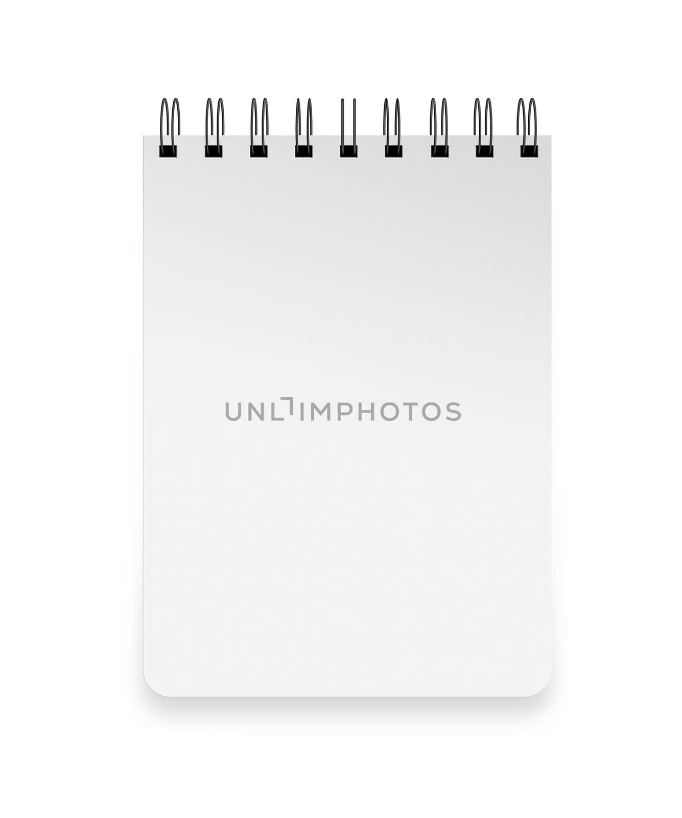 blank notebook isolated on white background by Zhukow