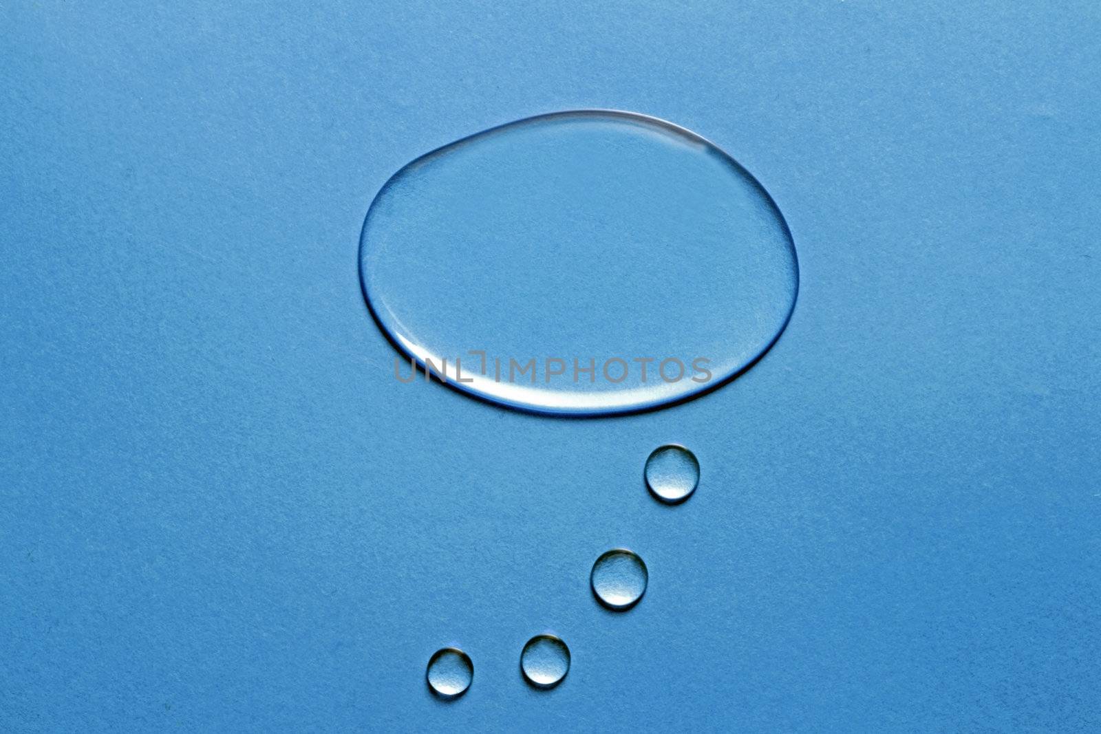 Thought bubble made out of water