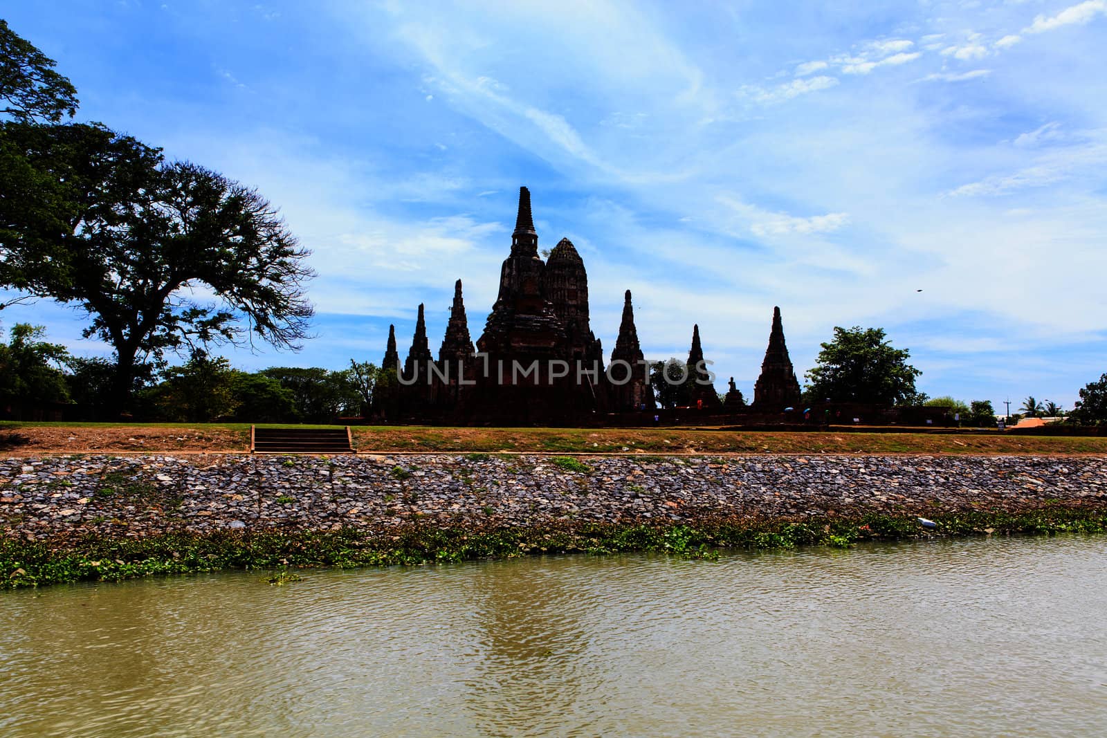 Chaiwatthanaram temple at Ayutthaya in Thailand  by thanomphong