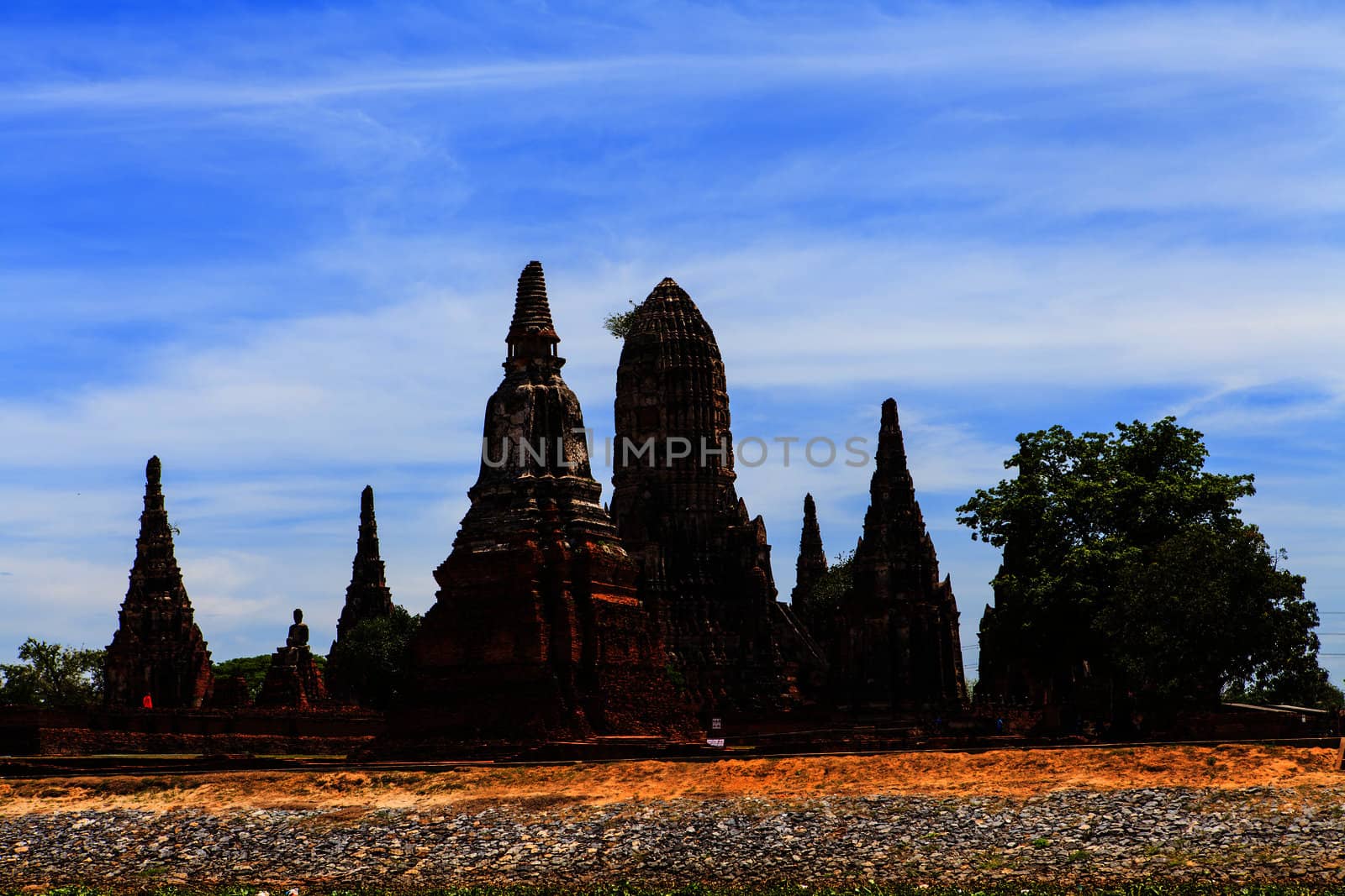 Chaiwatthanaram temple at Ayutthaya in Thailand  by thanomphong