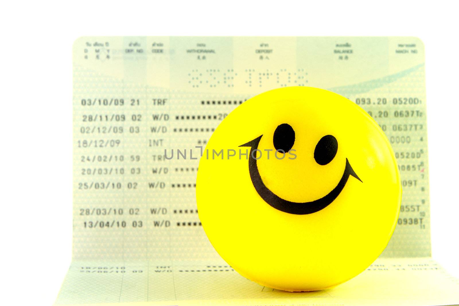 Smile ball on account passbook by bunwit