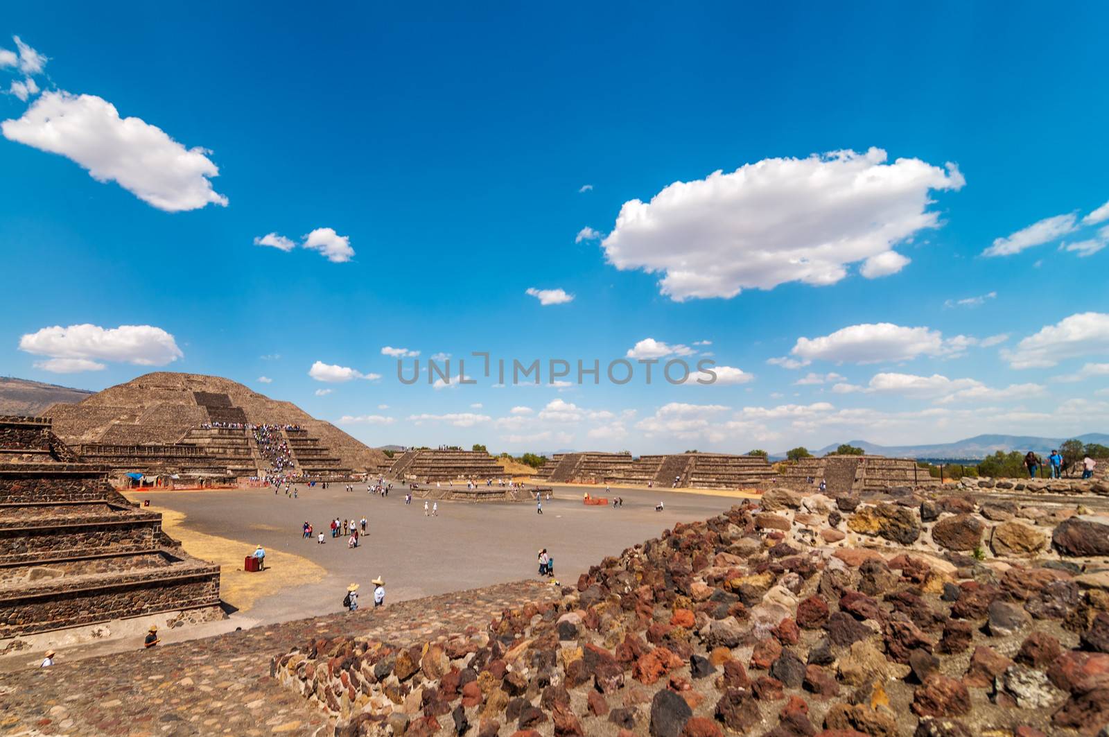 Plaza in from the of the Pyramid of the Moon in Teotihuacan near Mexico City