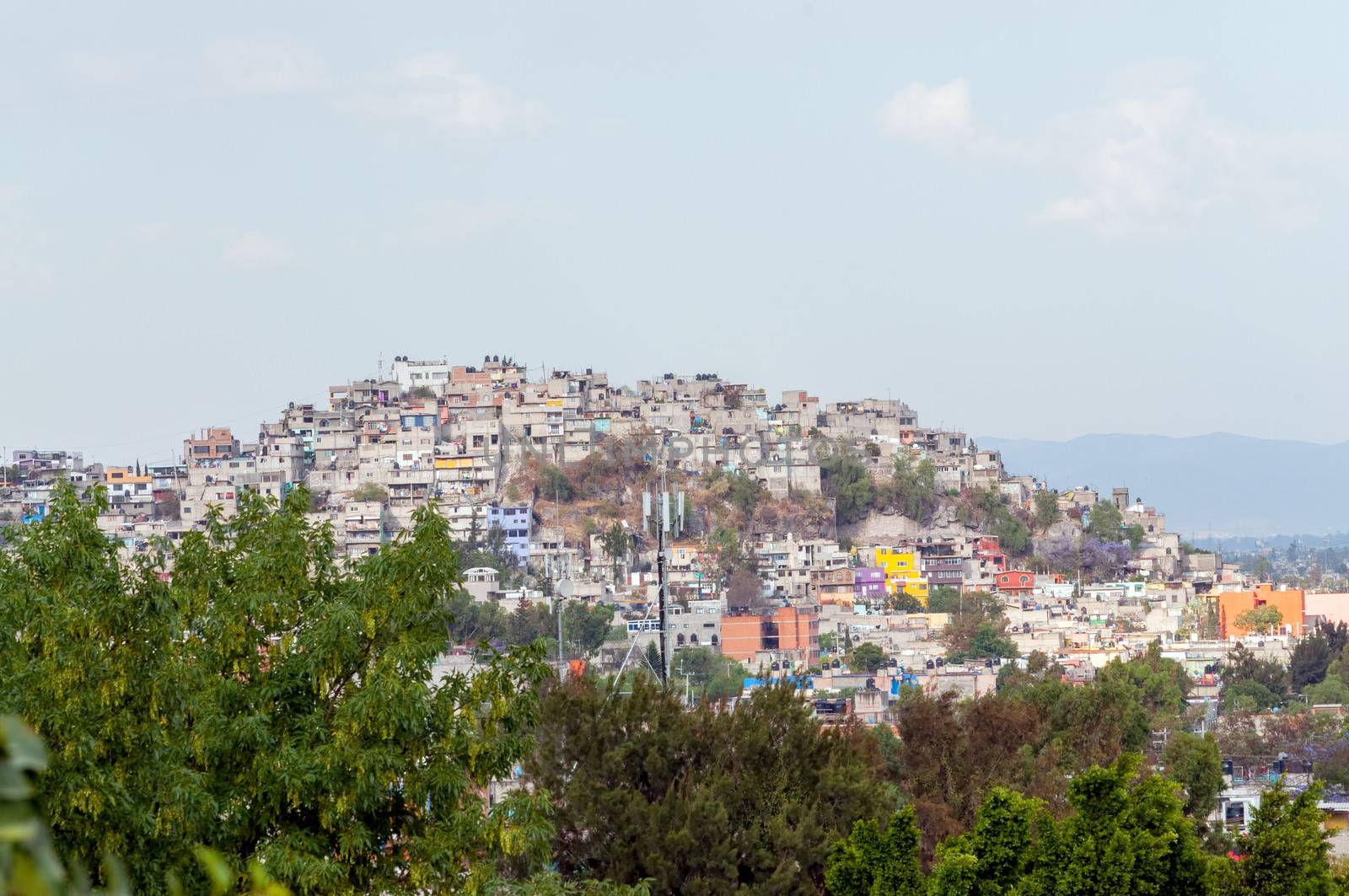 Slum on top of a hill in Mexico City