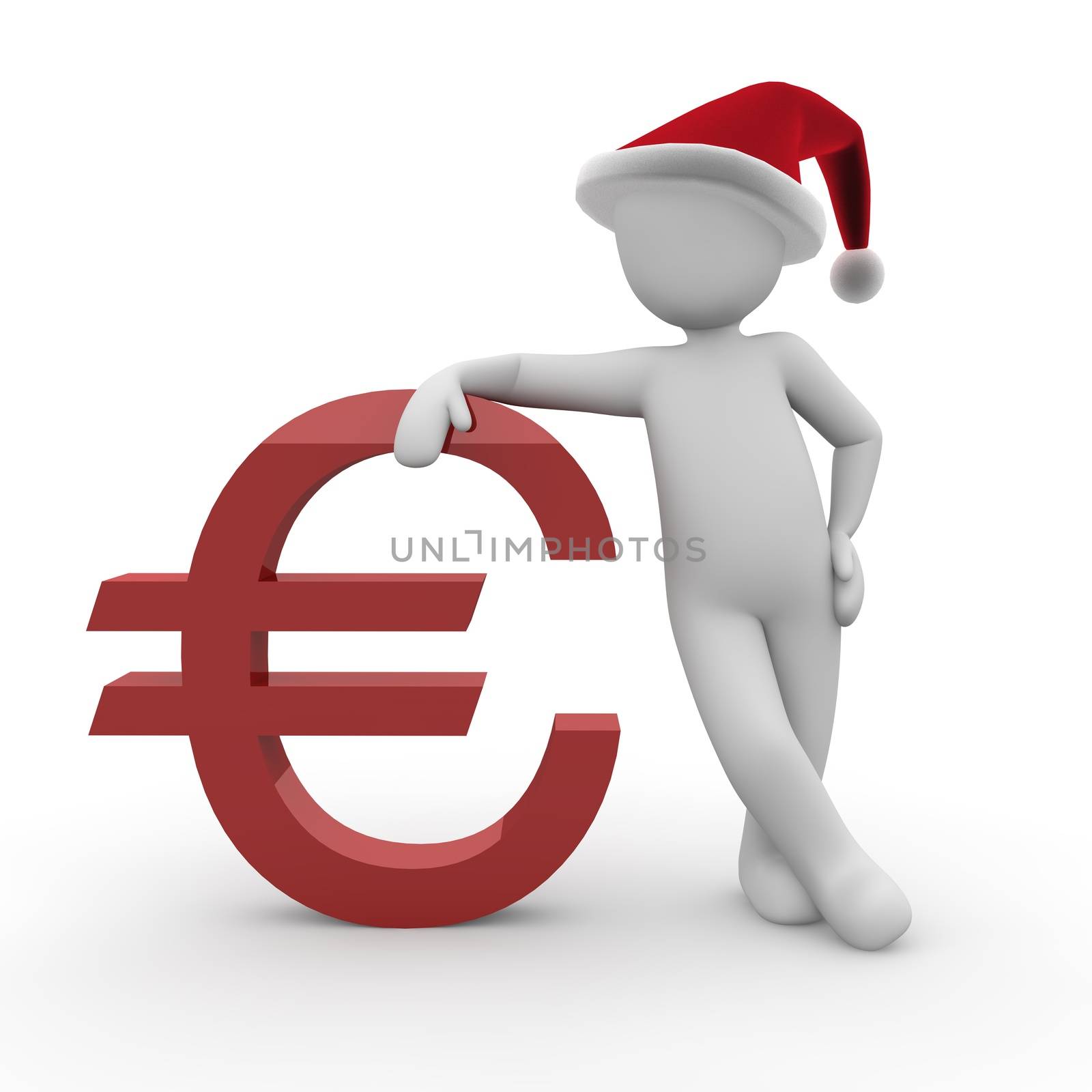 The character with the stocking cap posing on a red euro sign.