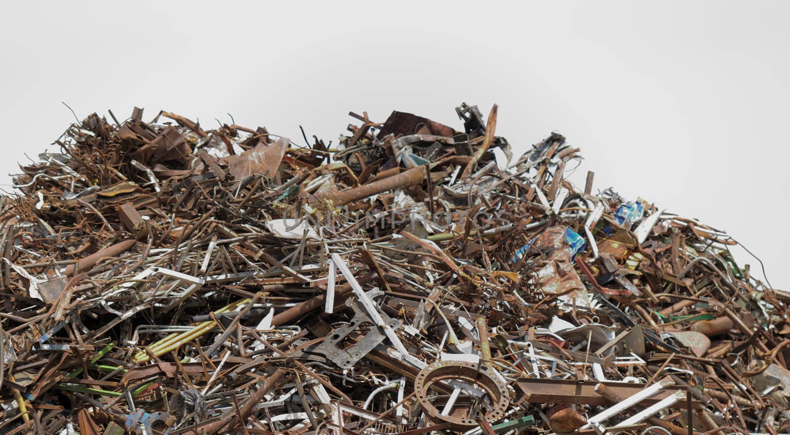 scrap metal processing industry, stacked metal