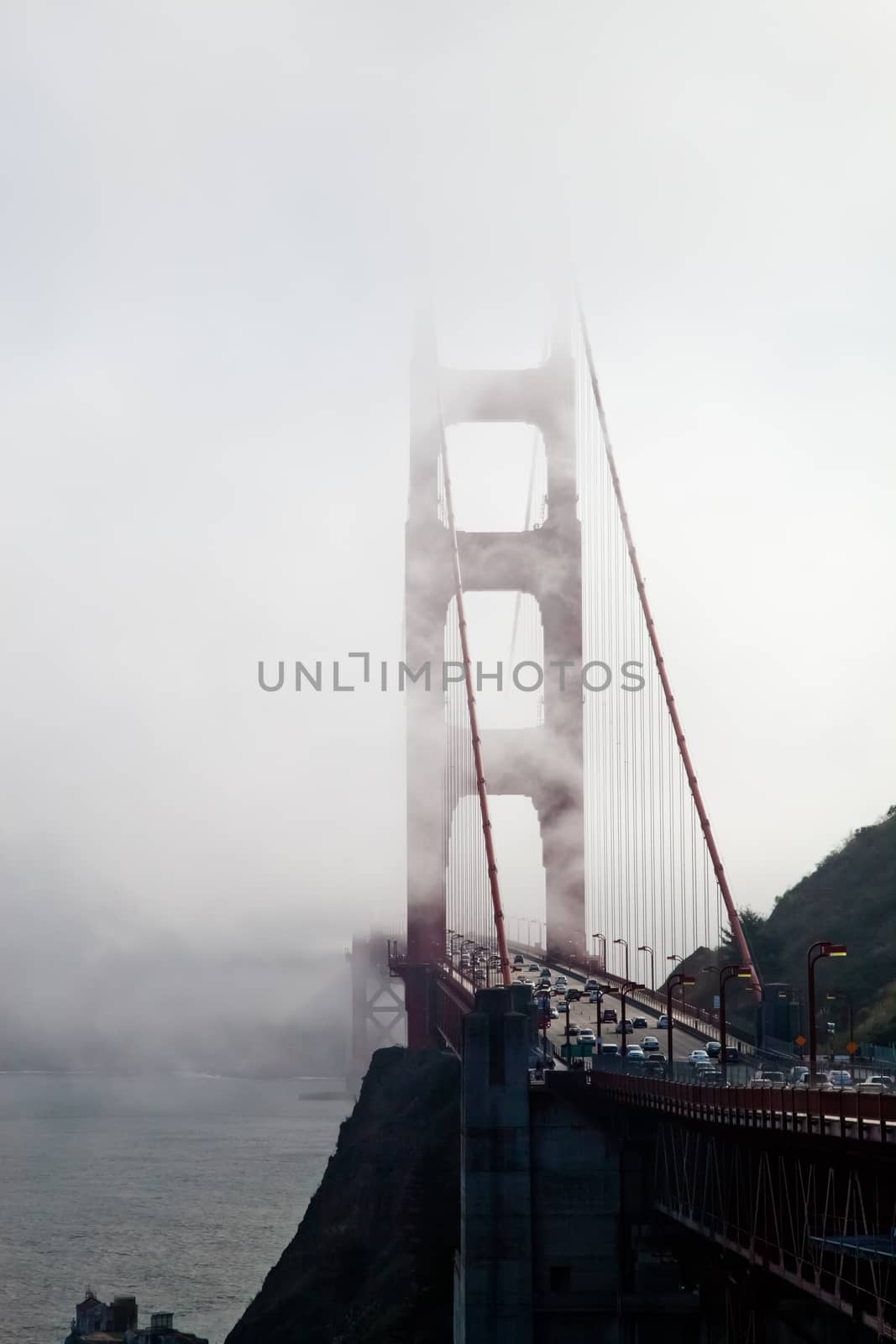 Golden Gate Bridge in the mist by hanusst