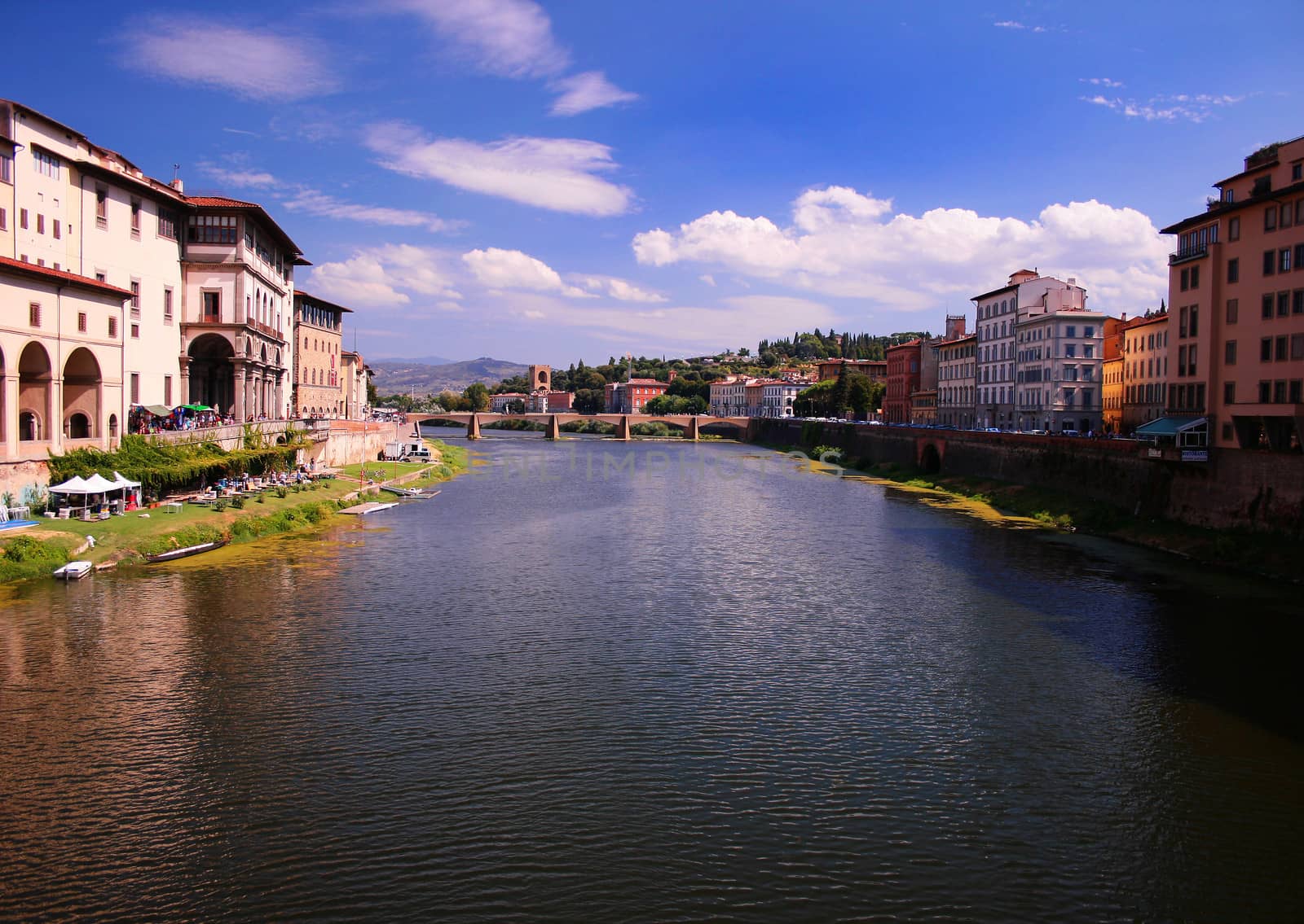 Cityscape of Florence and river Arno, Italy by cristiaciobanu