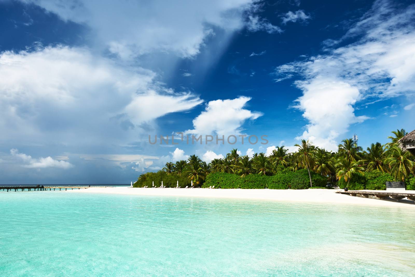 Beautiful island beach at Maldives