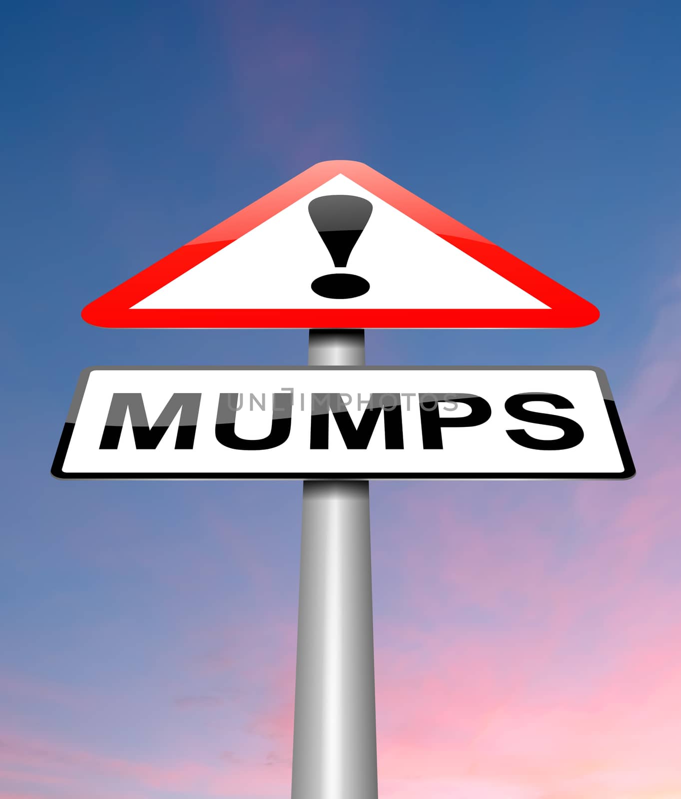 Illustration depicting a sign with a mumps concept.