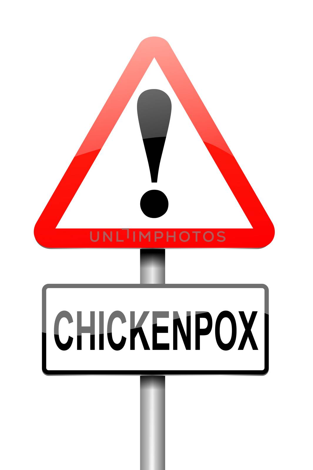 Illustration depicting a sign with a chickenpox concept.