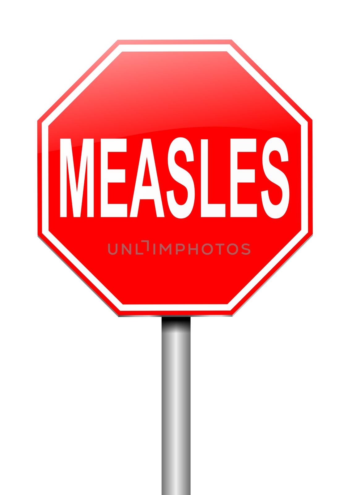 Illustration depicting a sign with a measles concept.