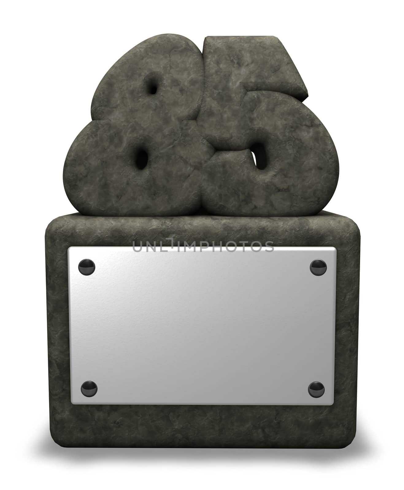 stone number eighty five on socket - 3d illustration