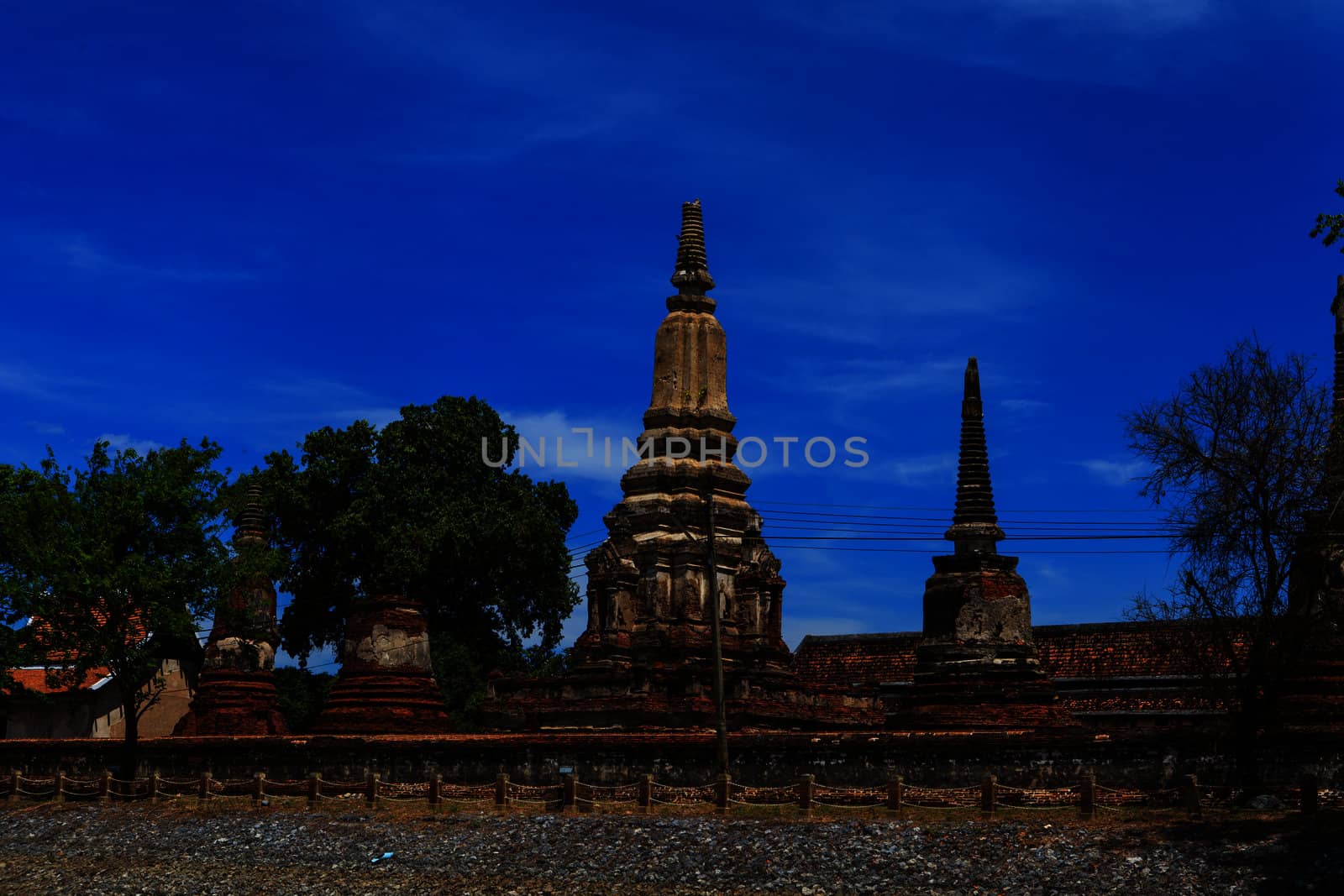 Thai temple at Ayutthaya in Thailand and most famous for tourist take photo from the river.