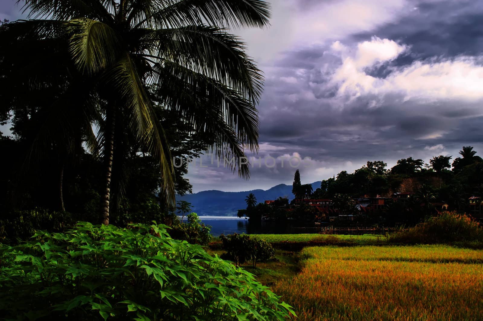 View from Samosir Island to Tuk-Tuk Village . by GNNick