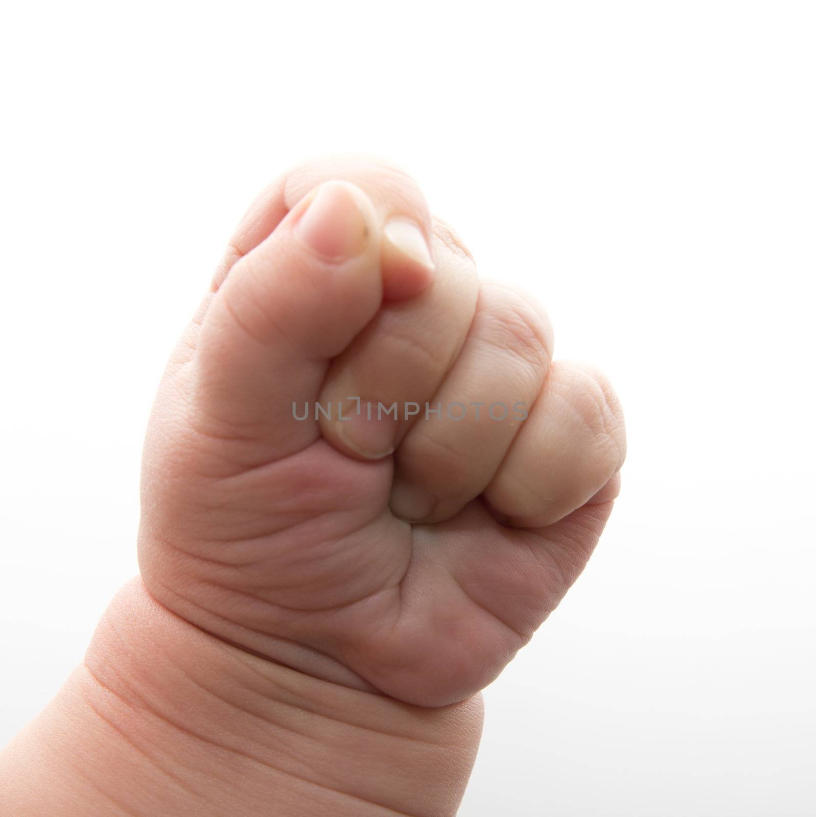 Hand the baby on a white background by schankz