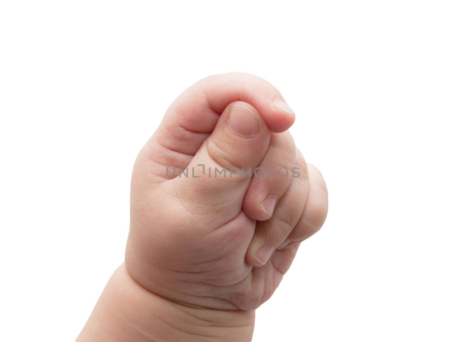 hand of the baby on a white background by schankz