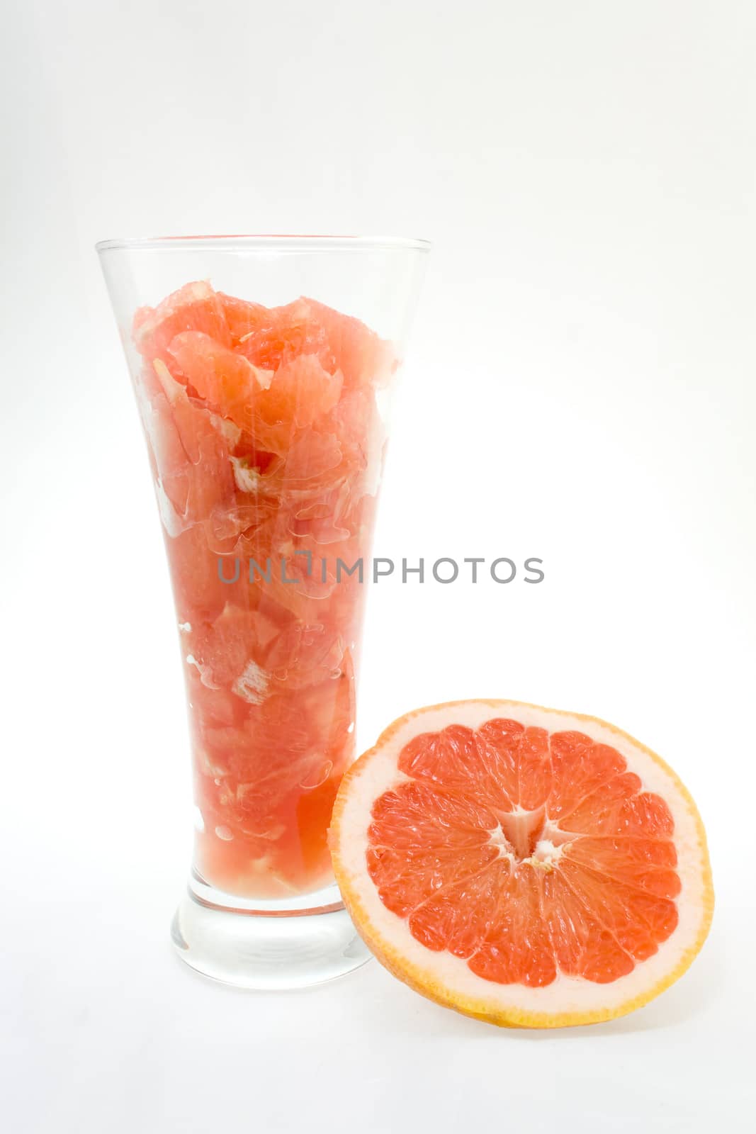 Grapefruit with glass