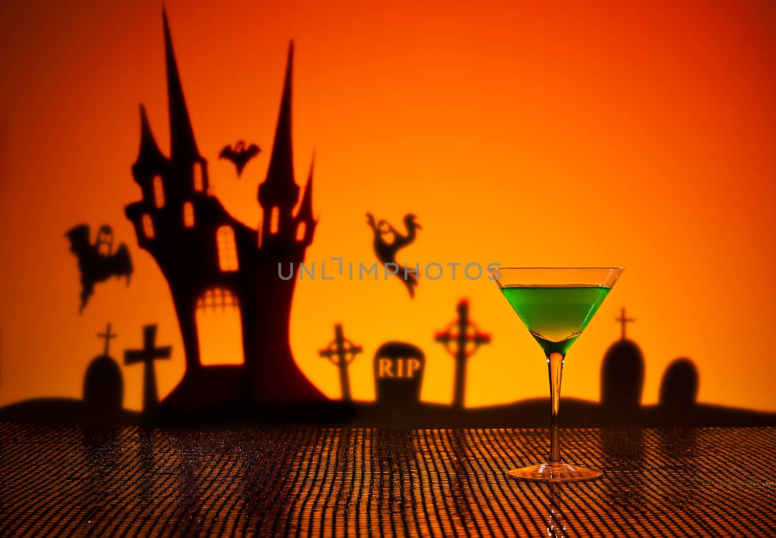 Green Martini in Halloween setting by 3523Studio