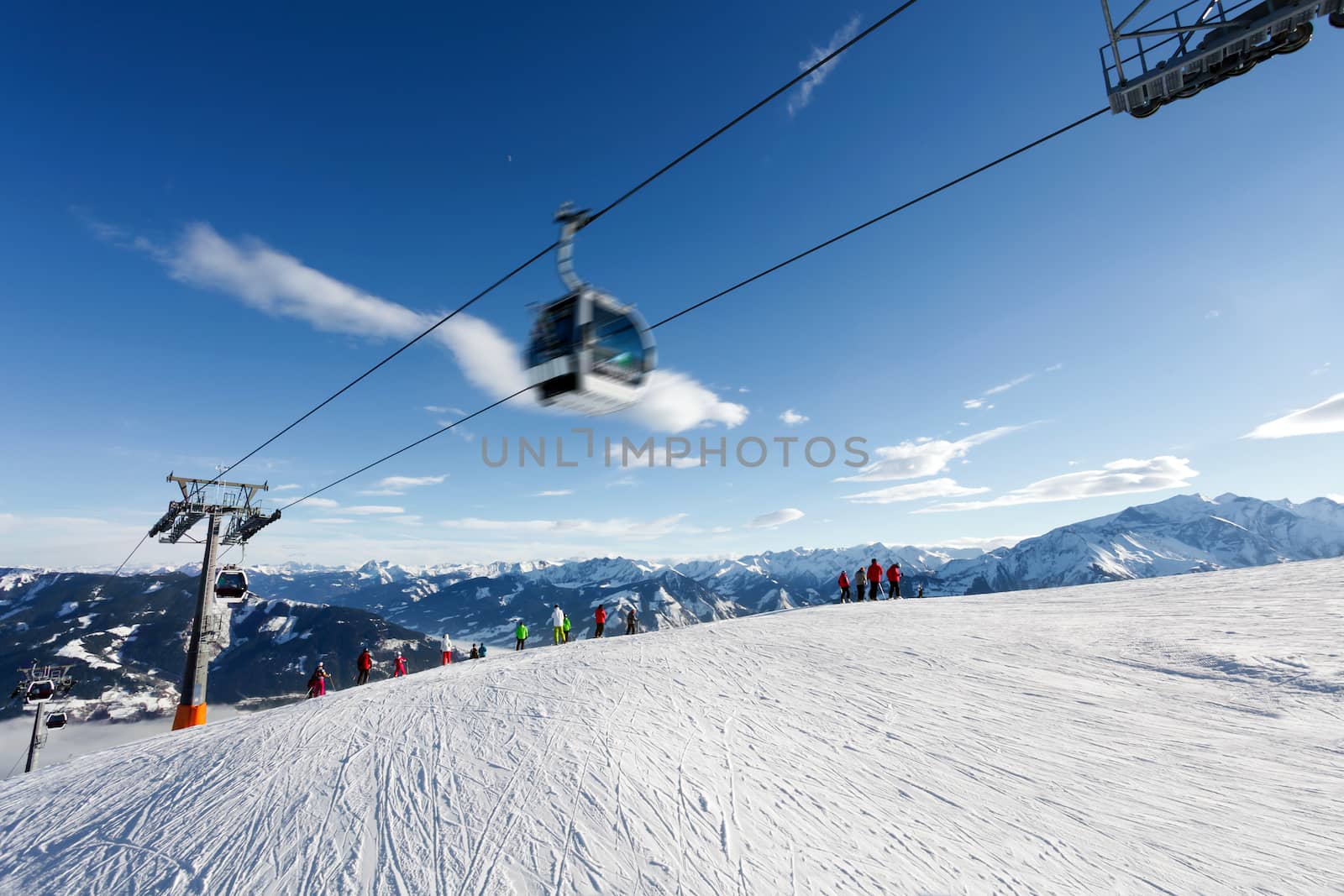 Cable car going to Schmitten ski resort in Zell Am See, Austria