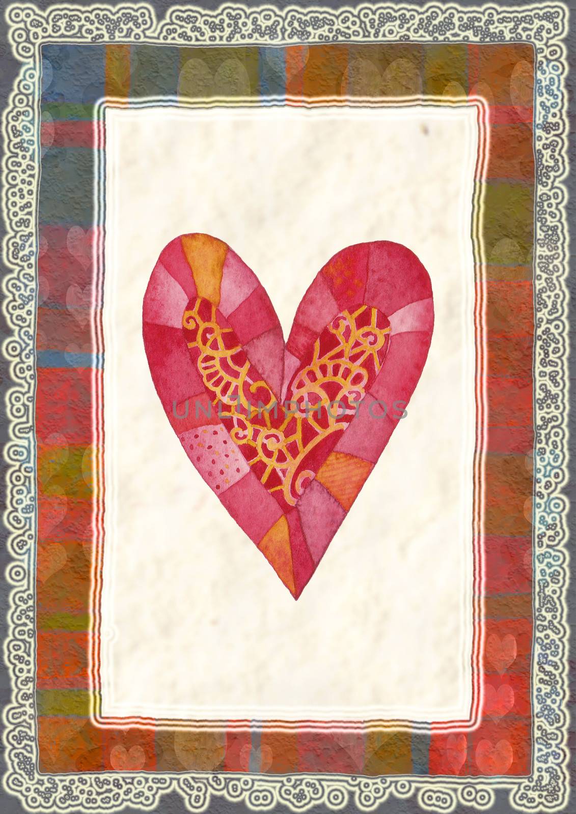 Hearts, greeting card for Valentine's Day