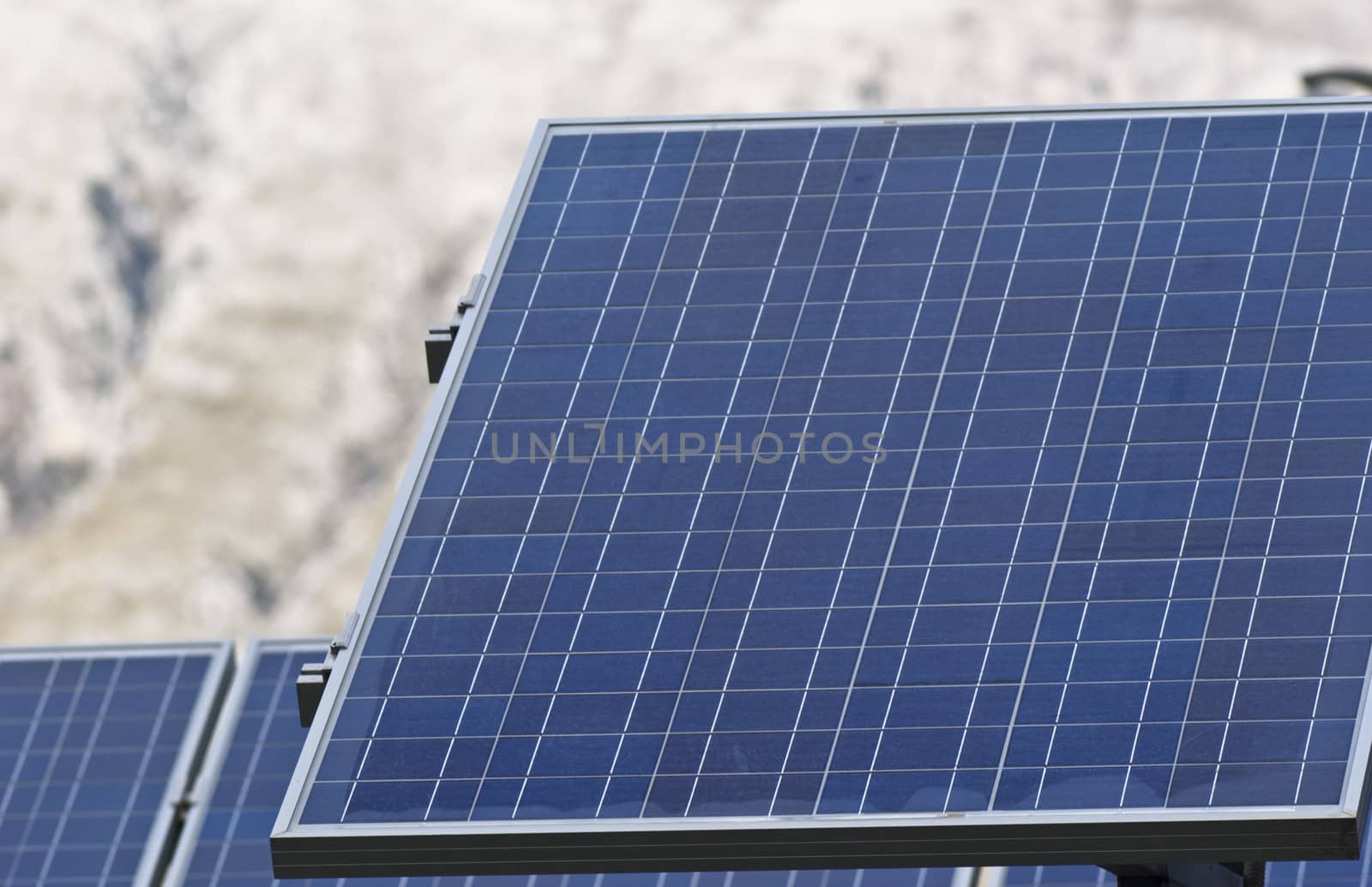 Detail of solar panels in the Madonie mountains by gandolfocannatella