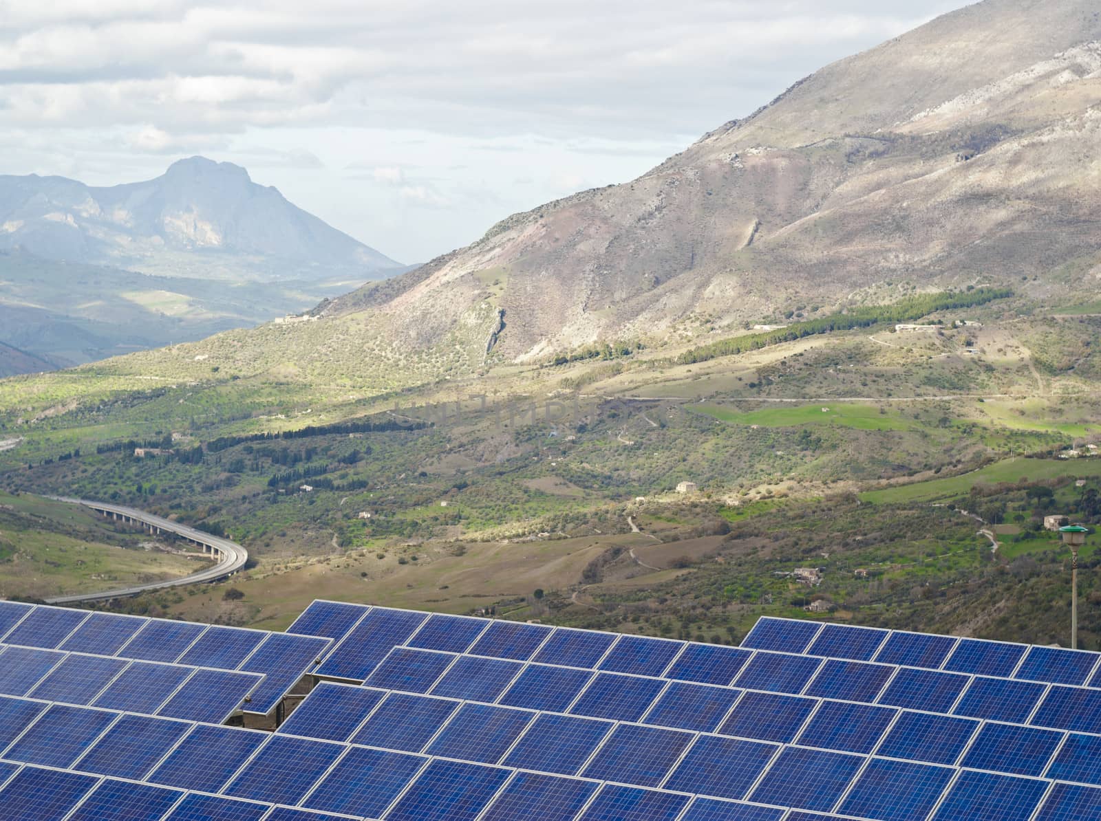 View of solar panels in the Madonie mountains by gandolfocannatella