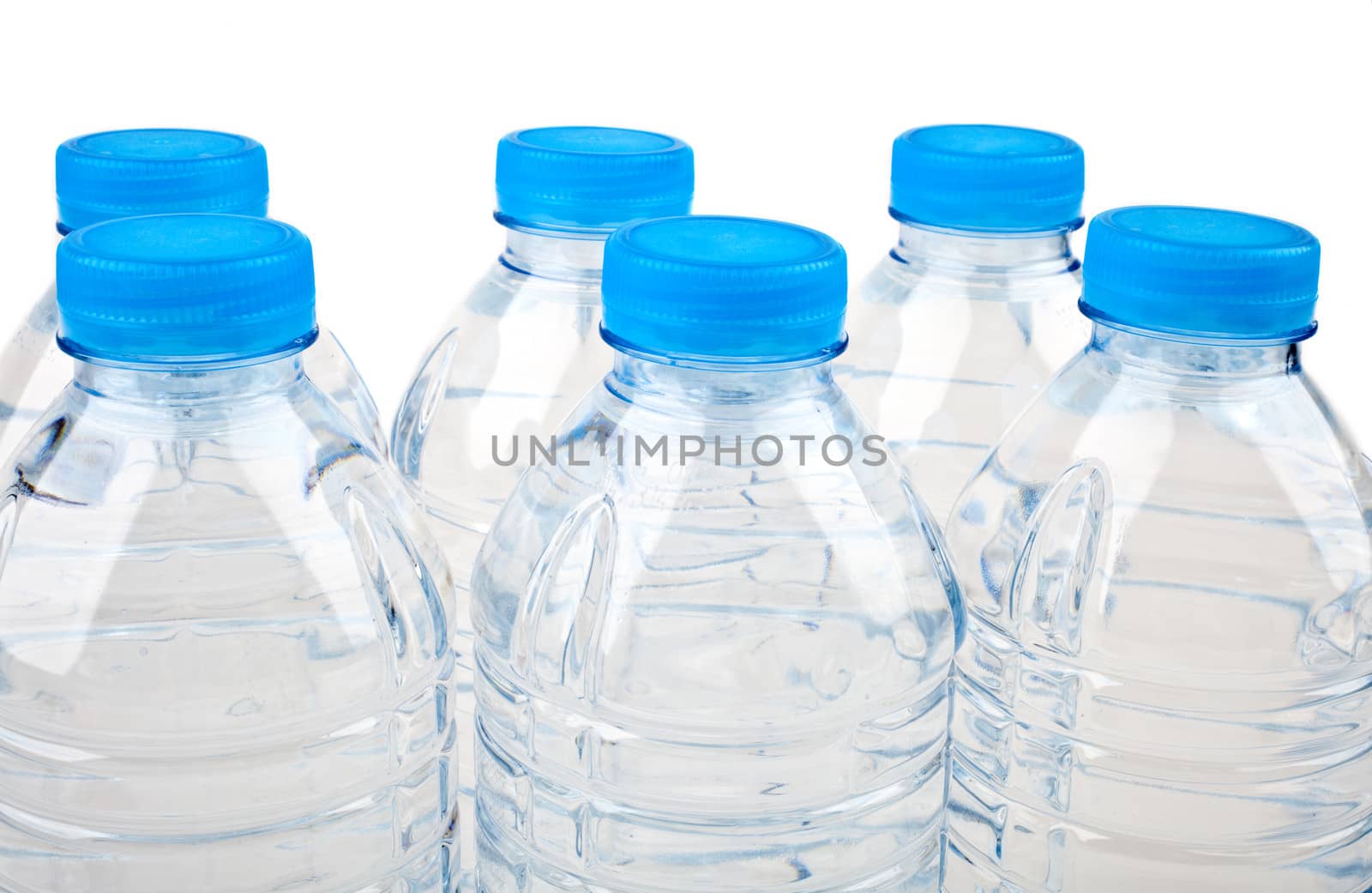 Bottled Water over a white background.