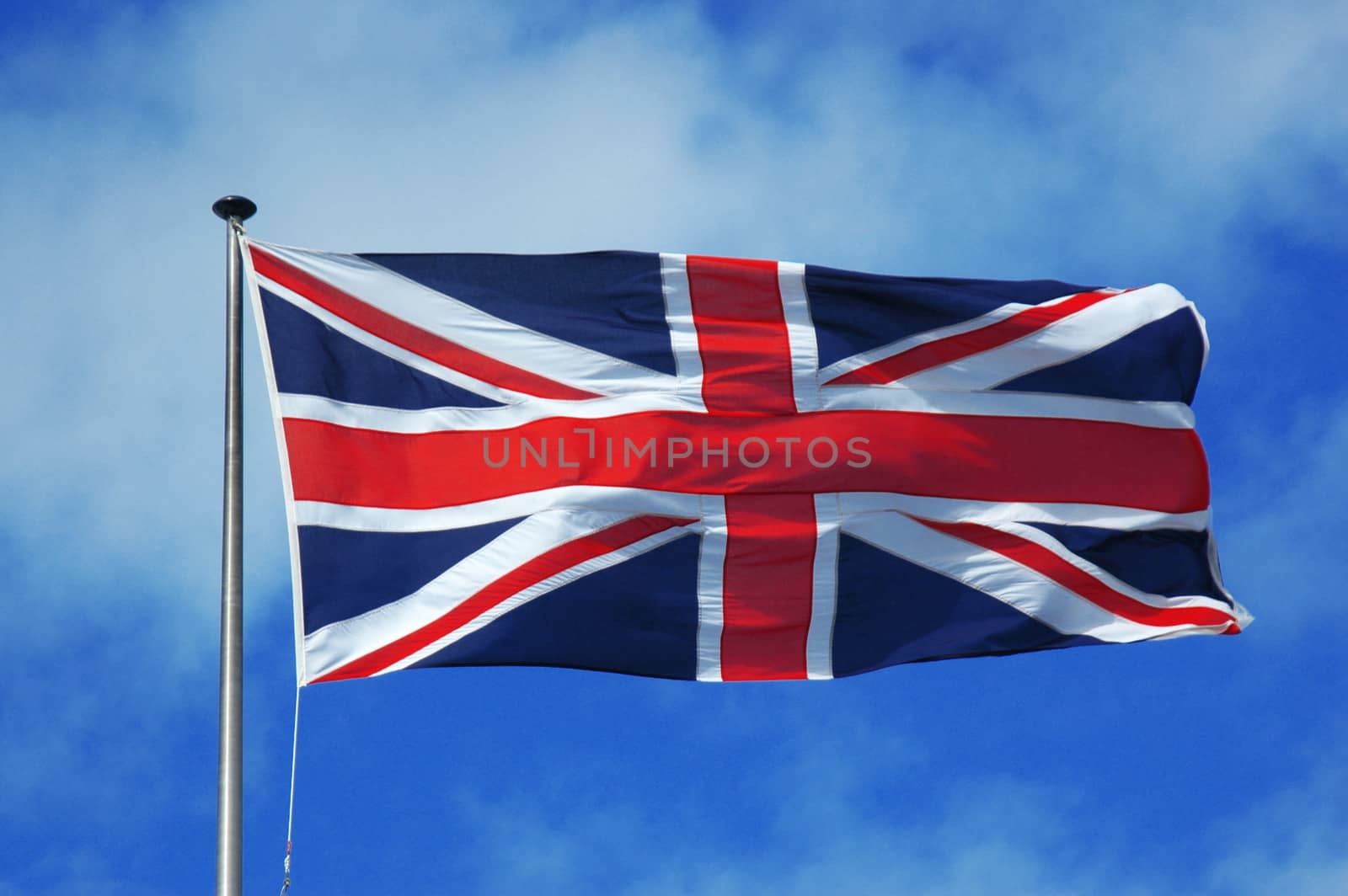 Flag of Great Britain waving in the air