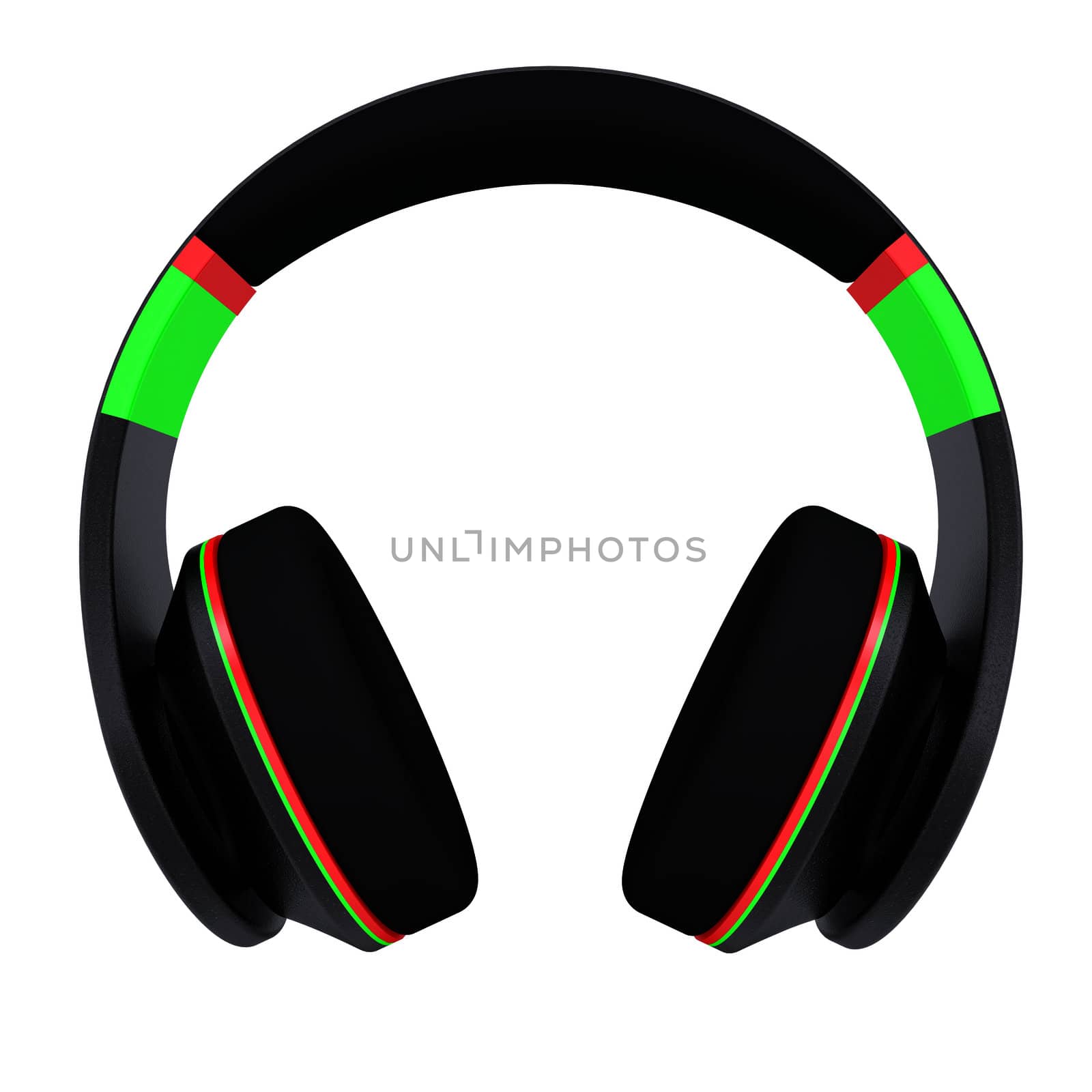 Stylish black headphones. Isolated render on a white background