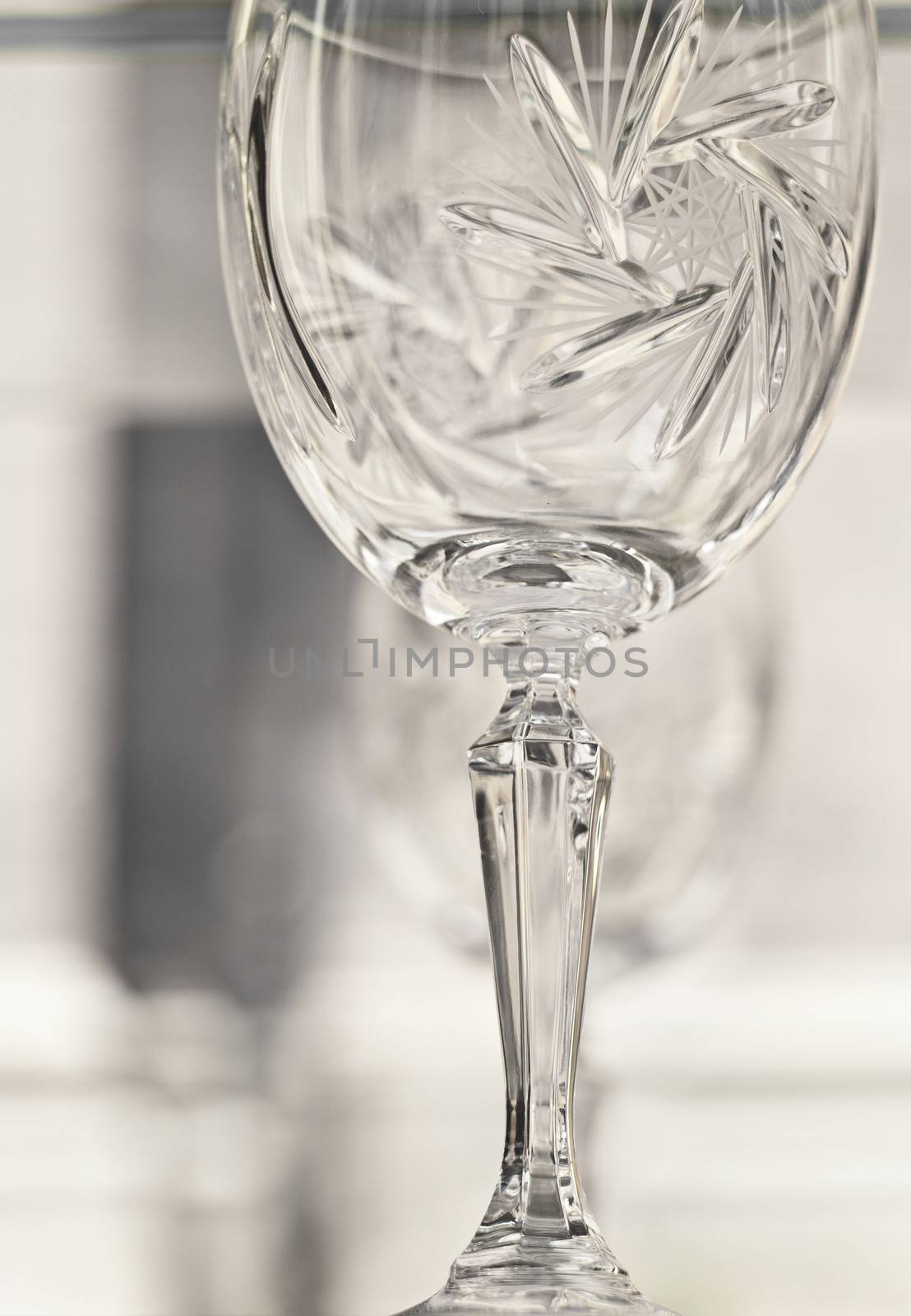 old crystal wineglass by gandolfocannatella