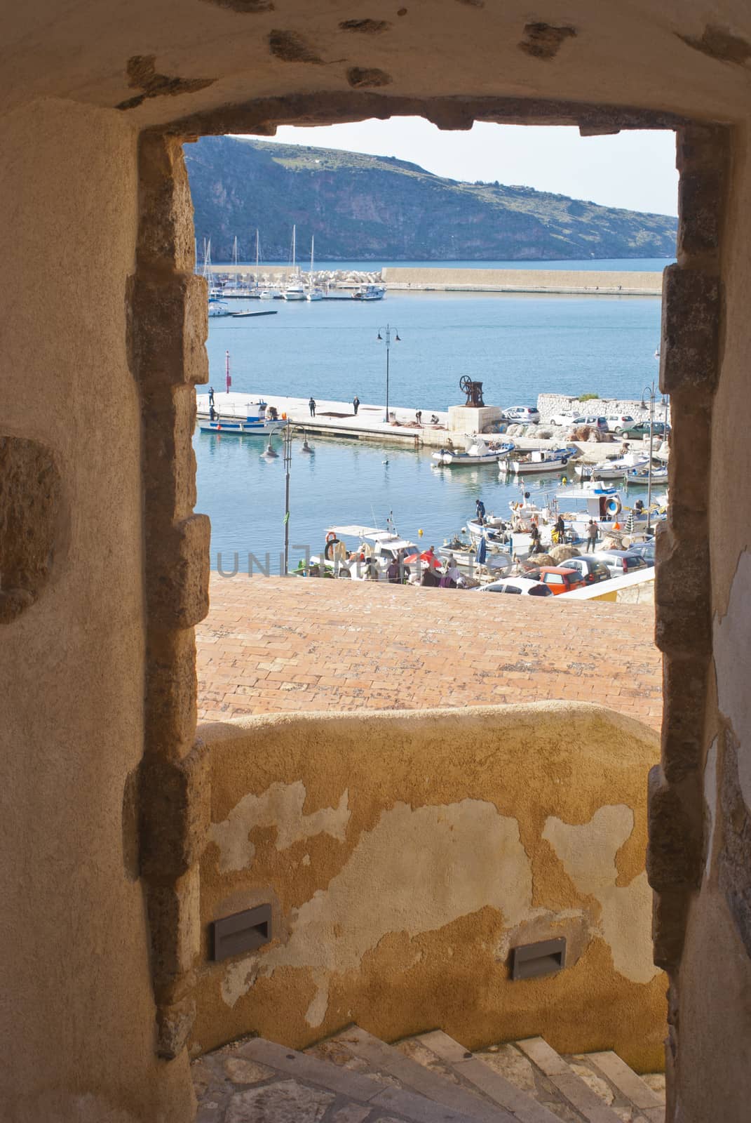 view of the harbor at Castellammare del Golfo  by gandolfocannatella
