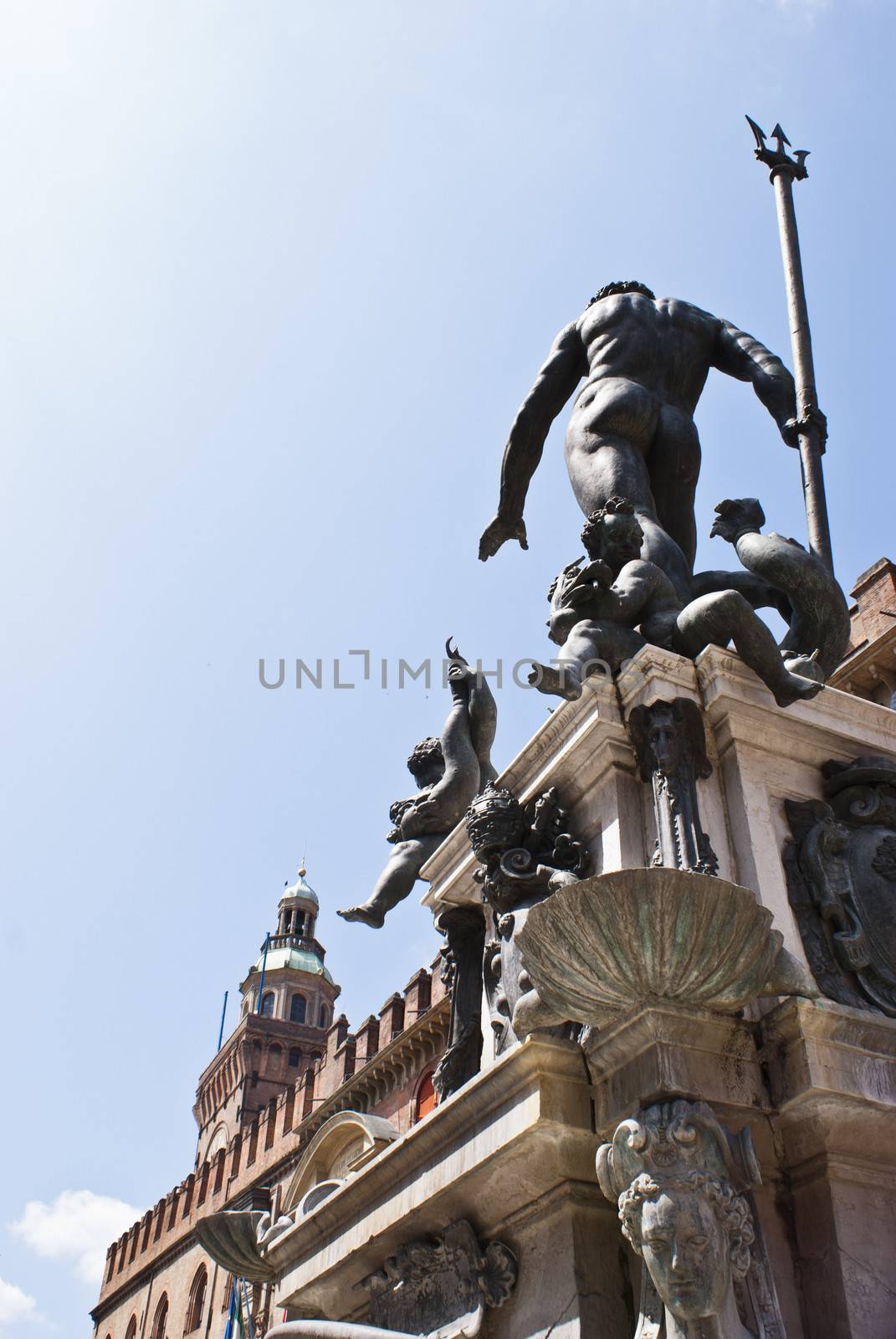 Fountain of Neptune in Bologna, Italy